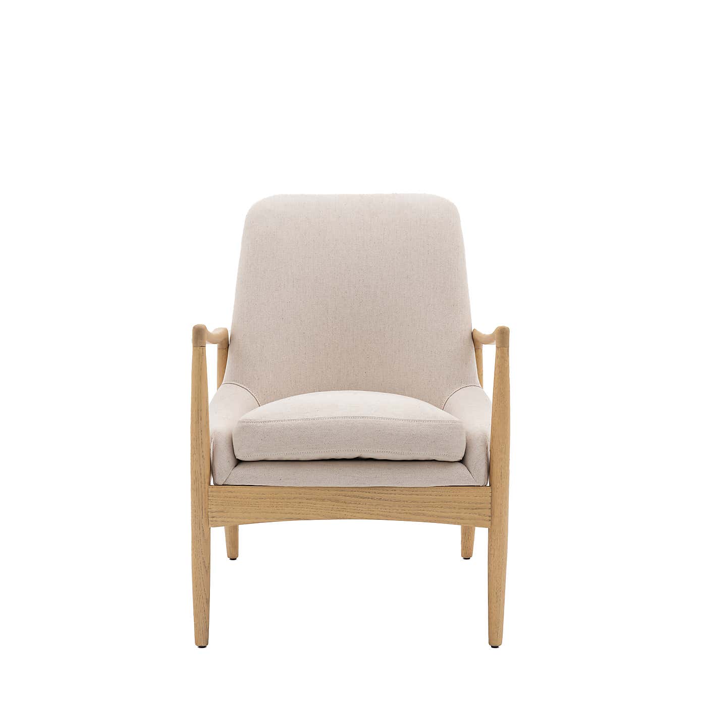 Callar Linen Wooden Arm Accent Chair