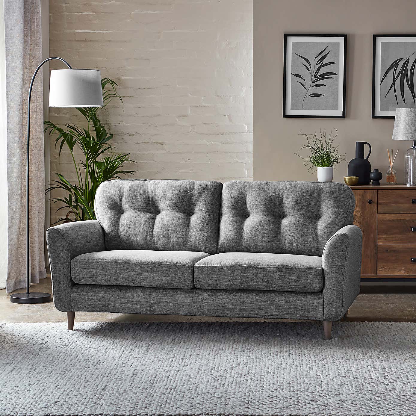 Sven Tonal Weave 3 Seater Sofa