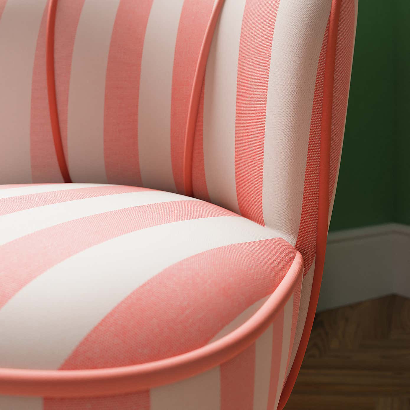 Elsie Striped Fabric Cocktail Chair