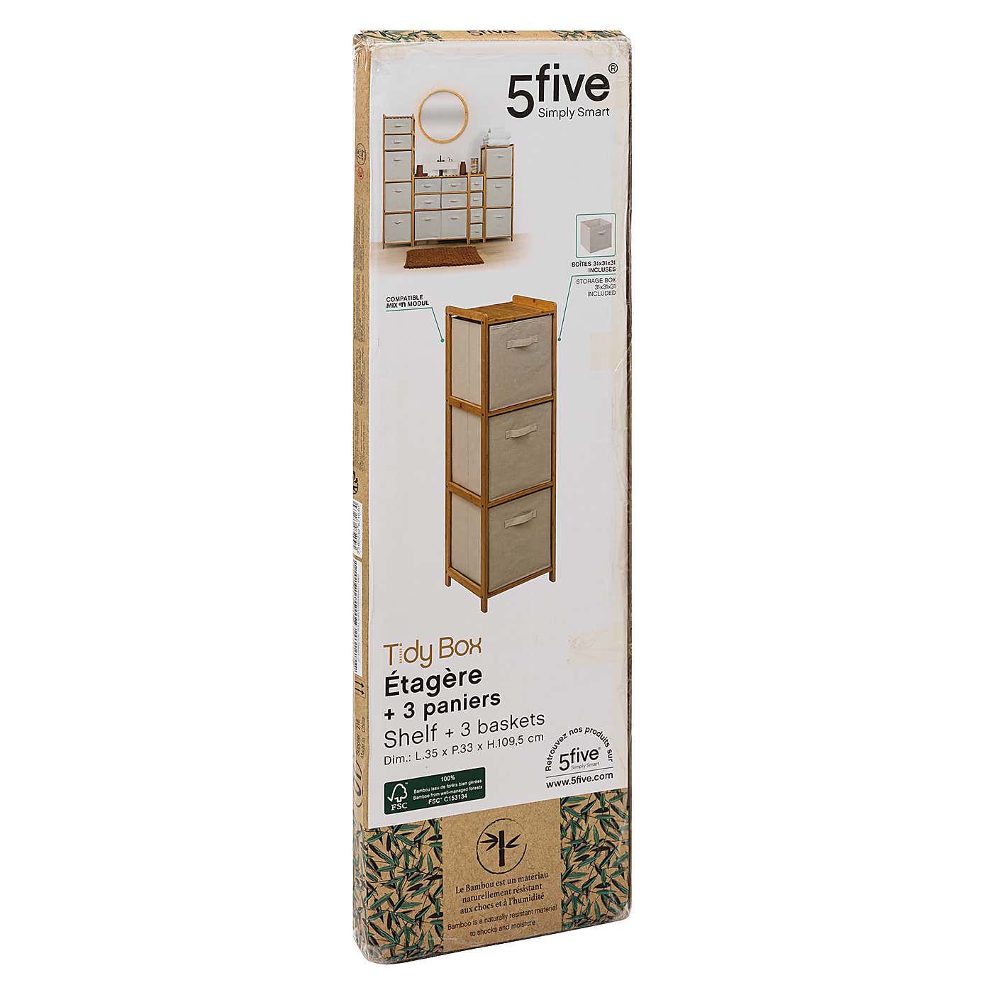 Tissa White 3 Box Storage Unit