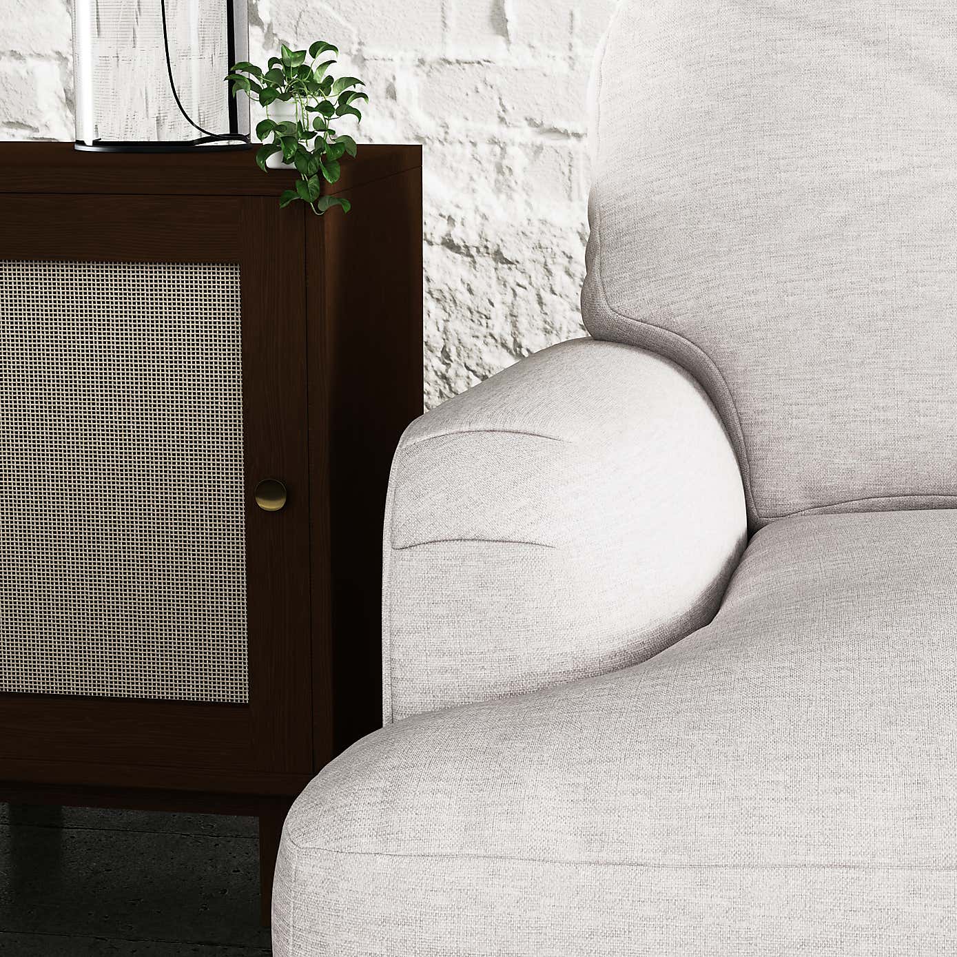 Martha Slub Faux Linen 4 Seater Sofa