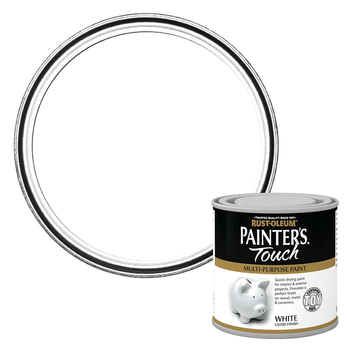 Rust-Oleum White Gloss Painter's Touch Toy Safe Paint 250ml