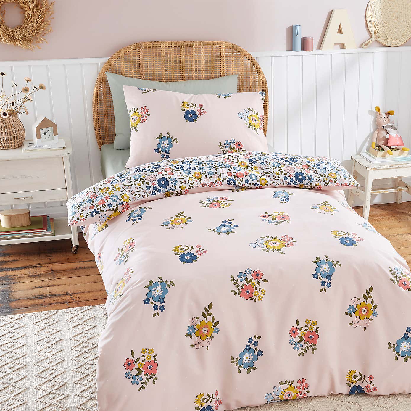 Vintage Floral Duvet Cover and Pillowcase Set