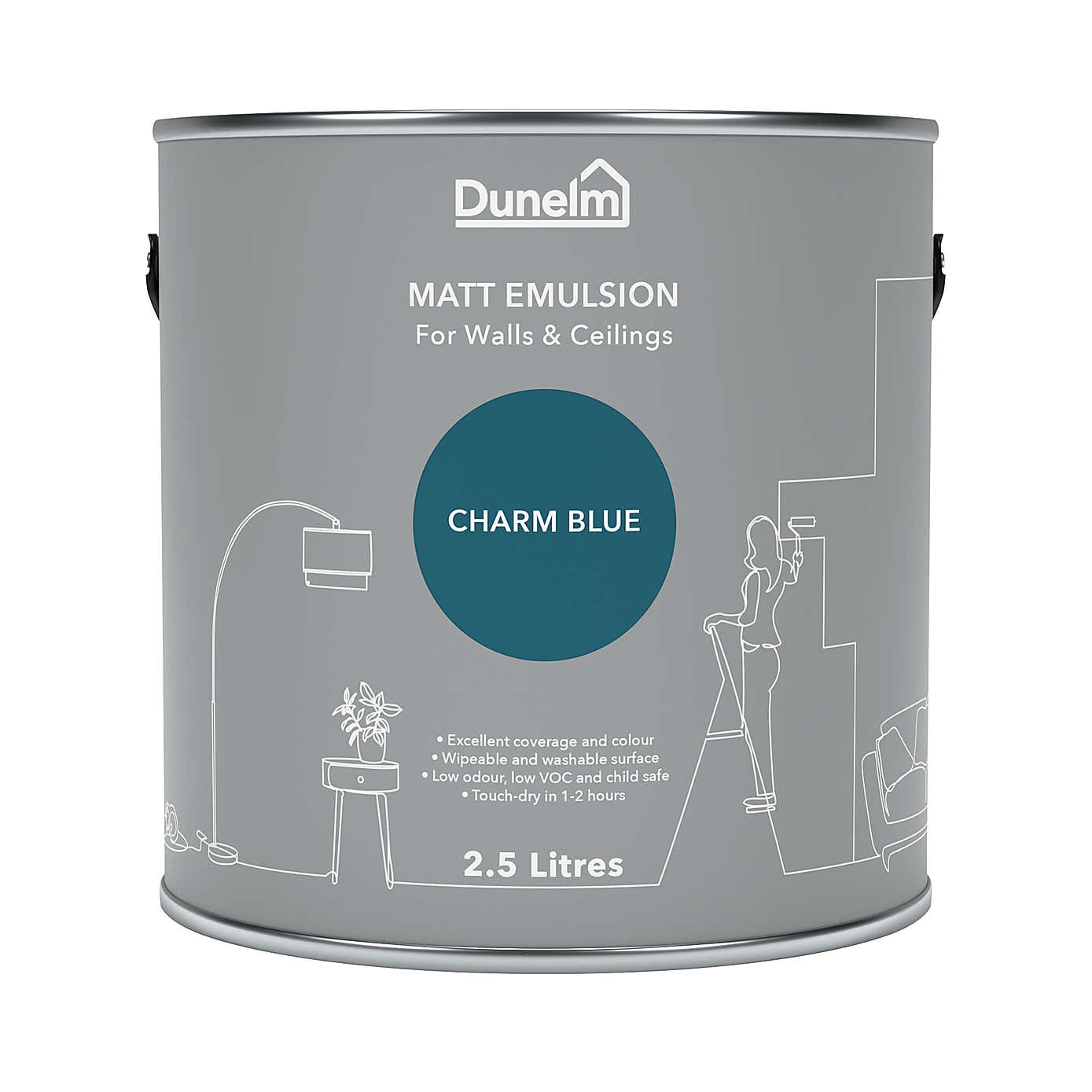Dunelm Charm Blue Matt Emulsion Paint