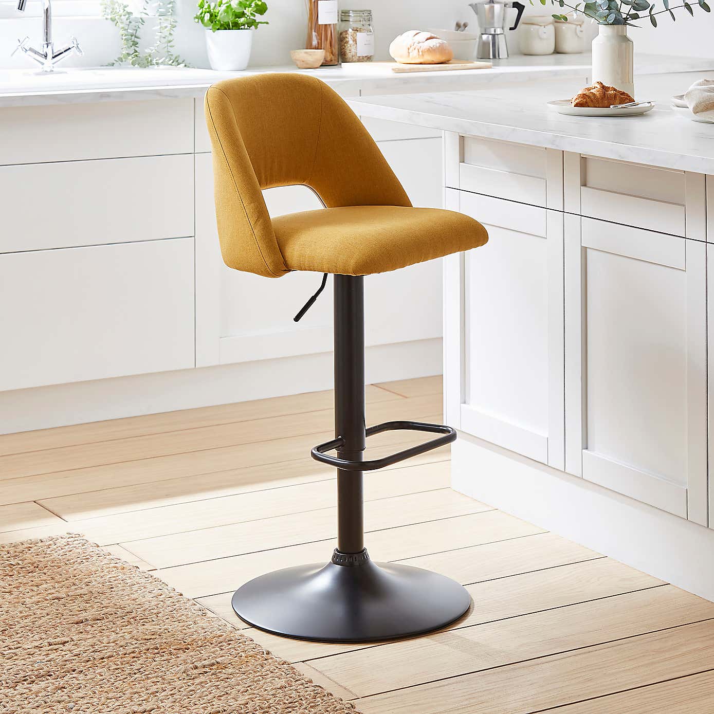 Jonas Adjustable Height Bar Stool, Fabric