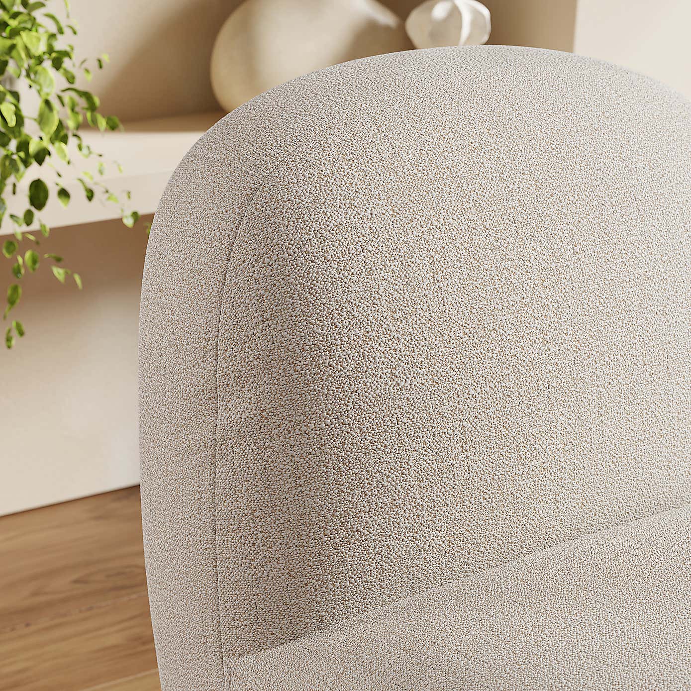 Nylah Multi Tone Boucle Curved Accent Chair