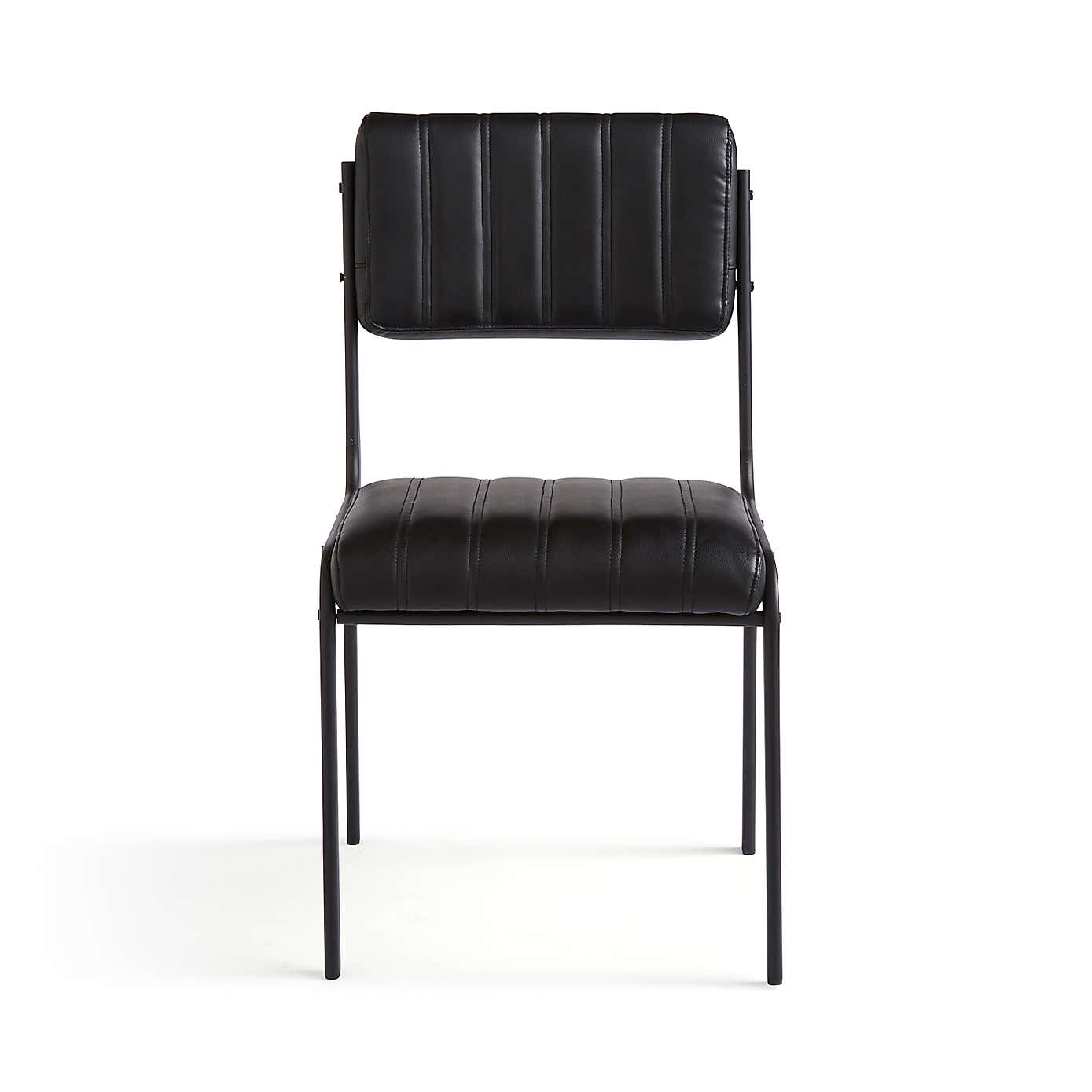 Rhys Set of 2 Dining Chairs, Faux Leather