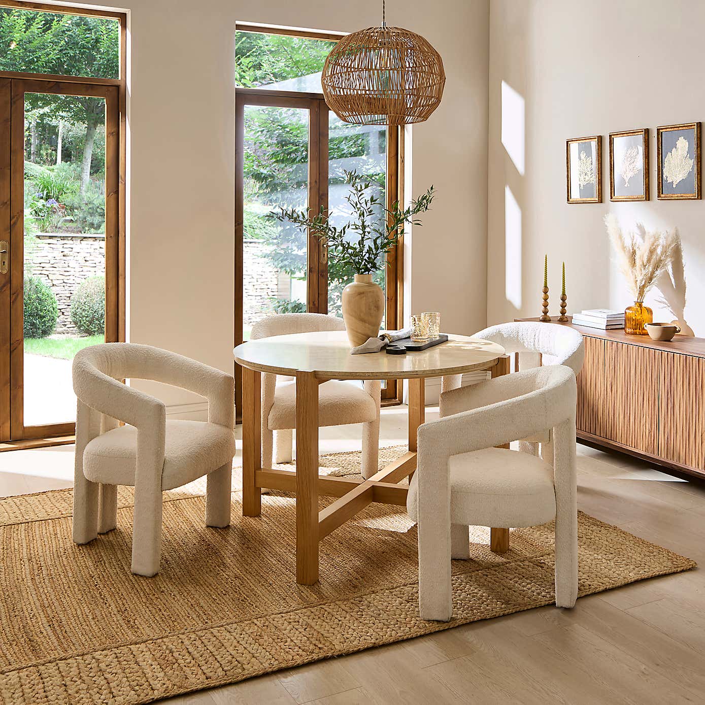 Halton 4 Seater Round Dining Table, Oak