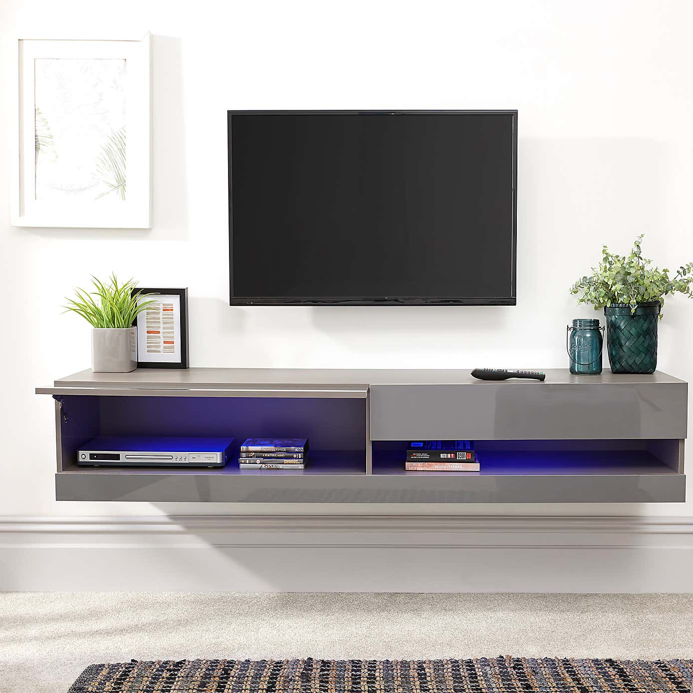 Galicia LED Wide Floating Wall TV Unit for TVs up to 67"