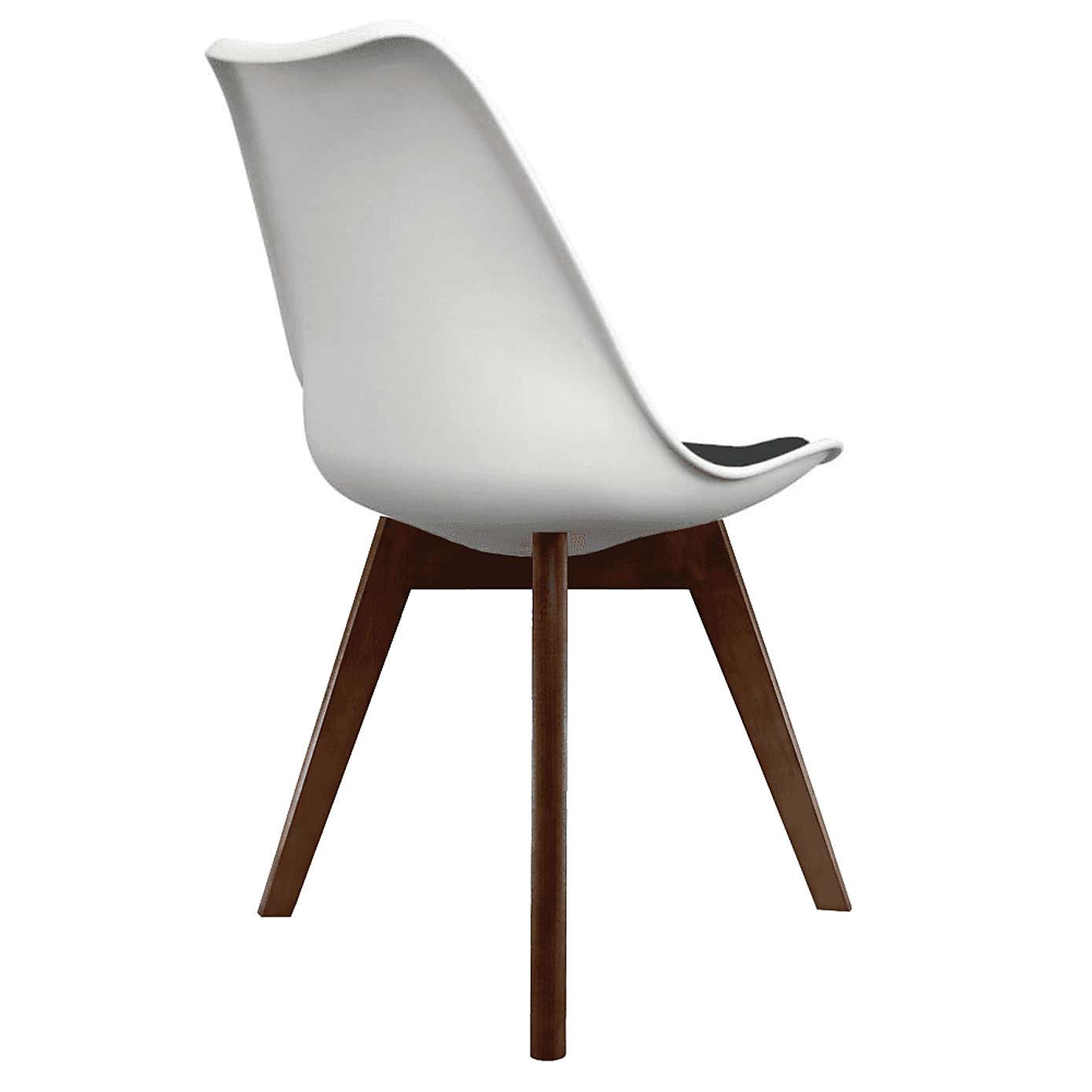 Fusion Living Soho White Plastic Dining Chair with Squared Legs