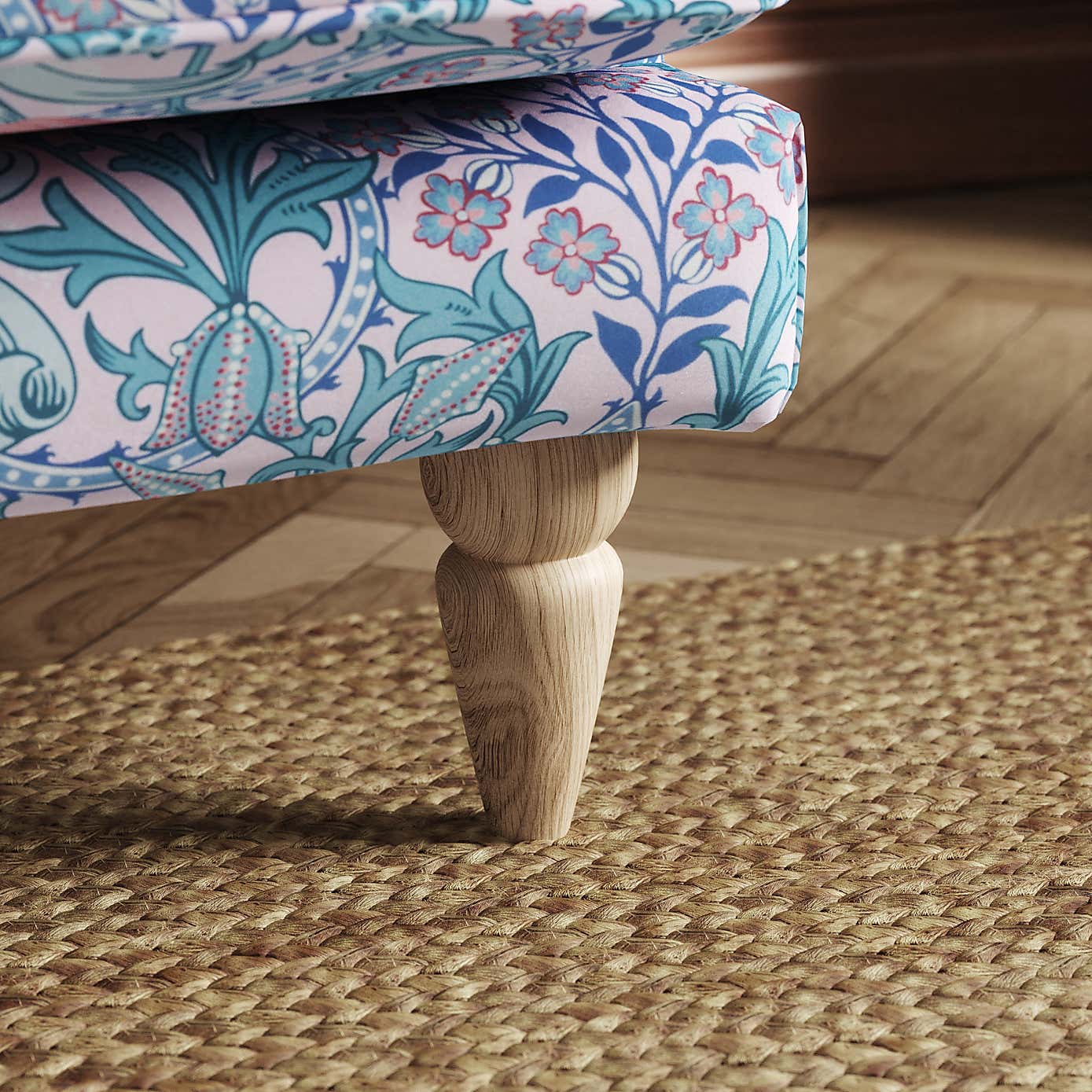 Jolene William Morris Woodland Weeds Print Velvet 3 Seater Sofa