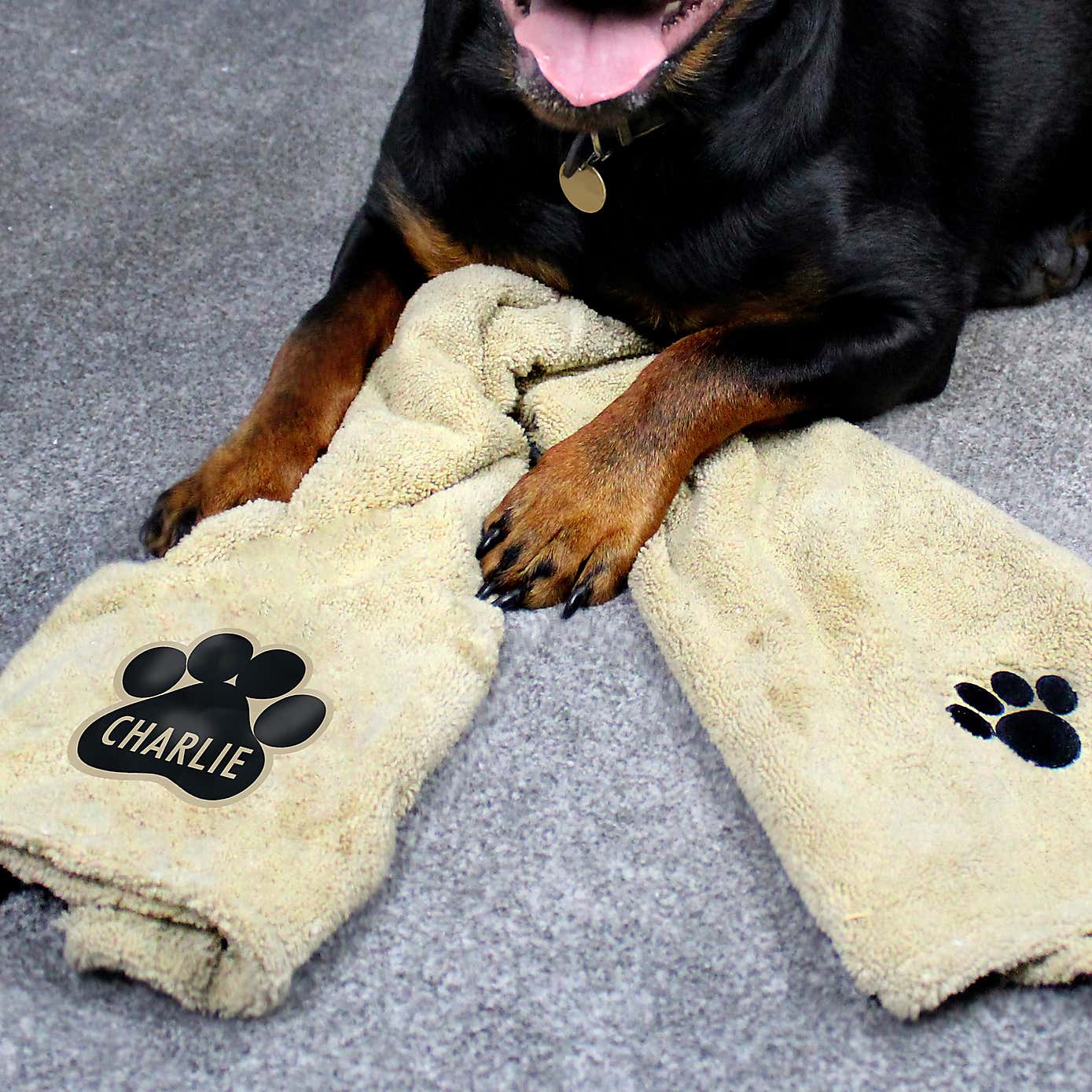 Personalised Paw Print Microfibre Pet Towel