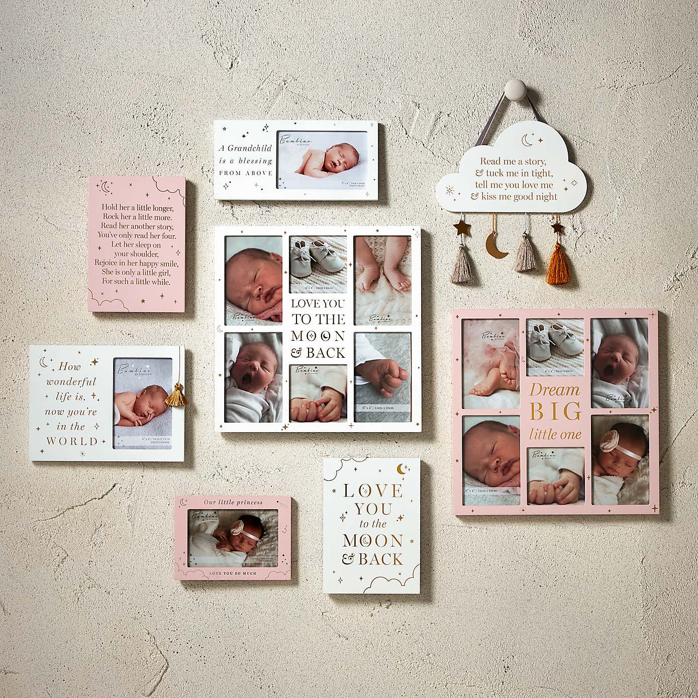 Bambino Dream Big Pink Collage Multi Photo Frame