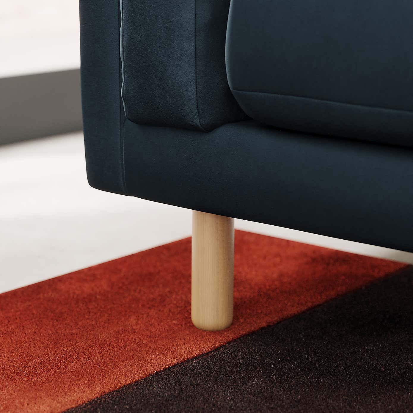 Newton Matte Plush Velvet 3 Seater Sofa