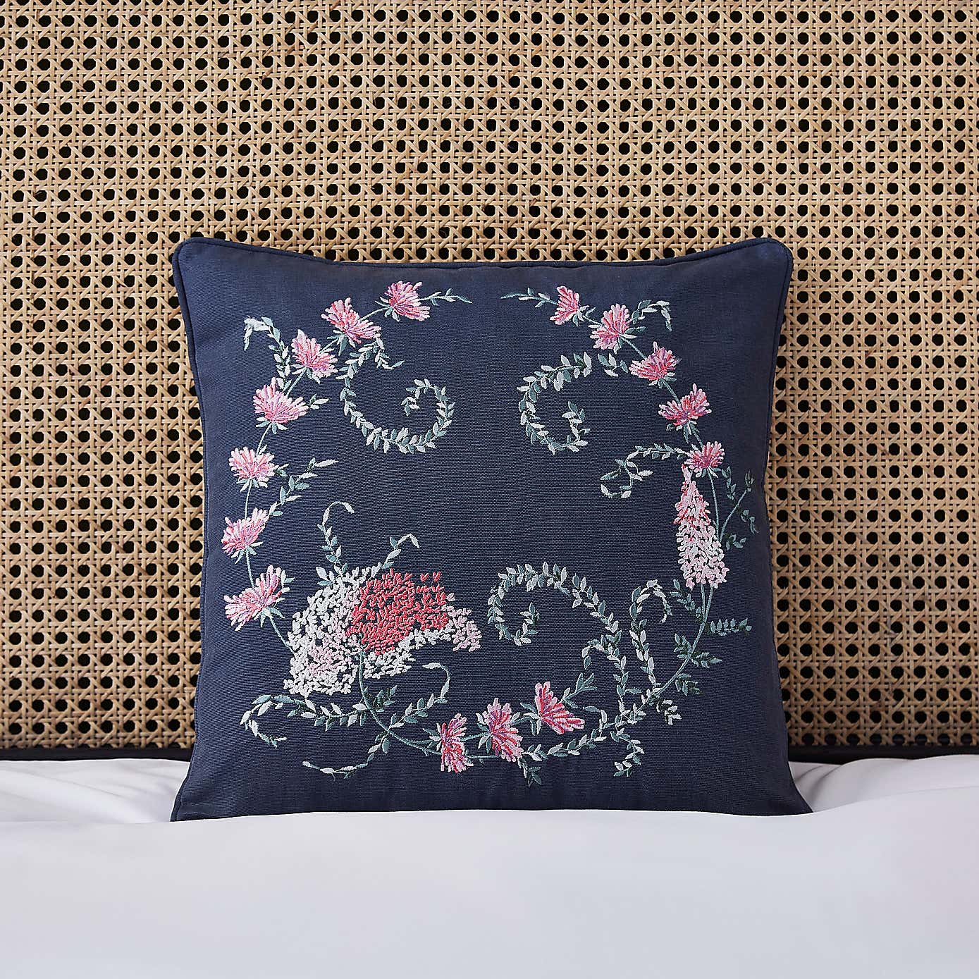 Dorma Winter Garden Navy Square Cushion