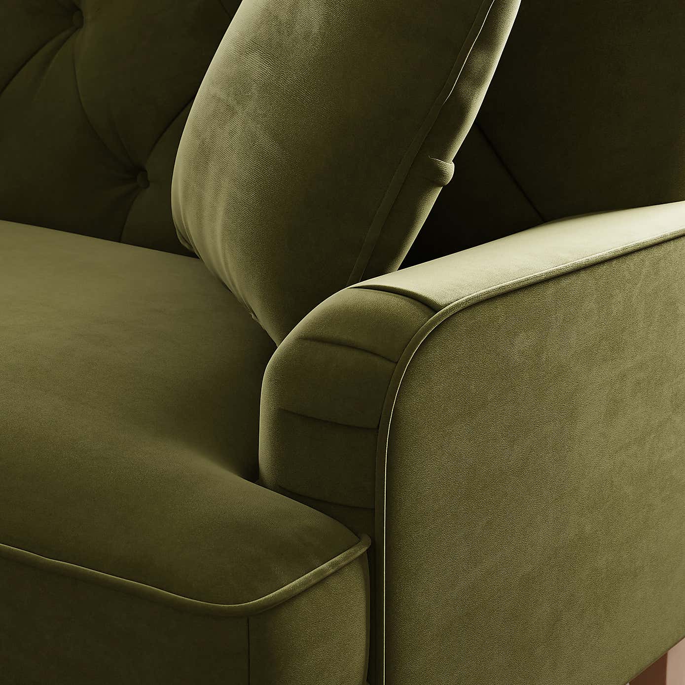 Beatrice Velvet Buttoned 3 Seater Double Sofa Bed