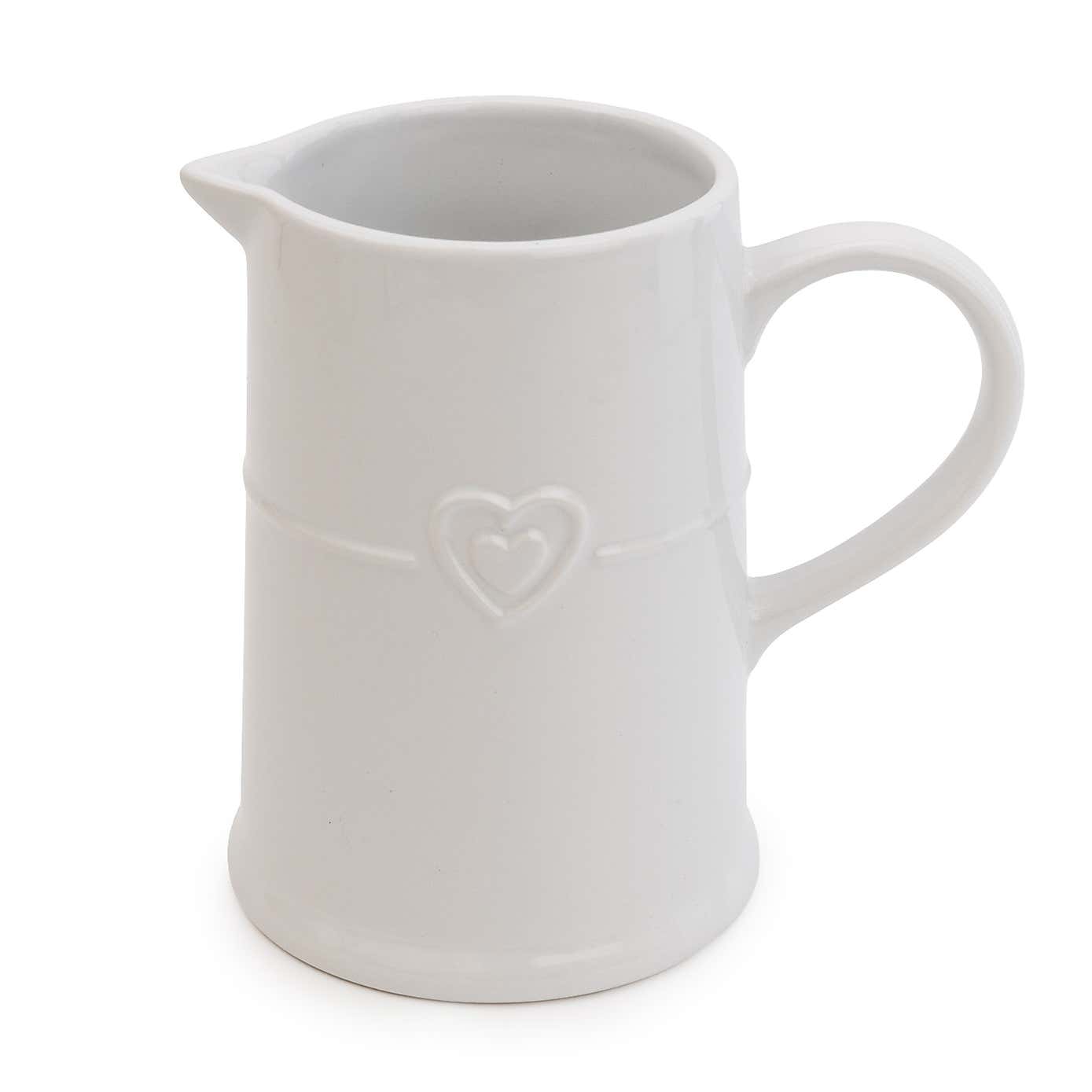 Hearts White Jug