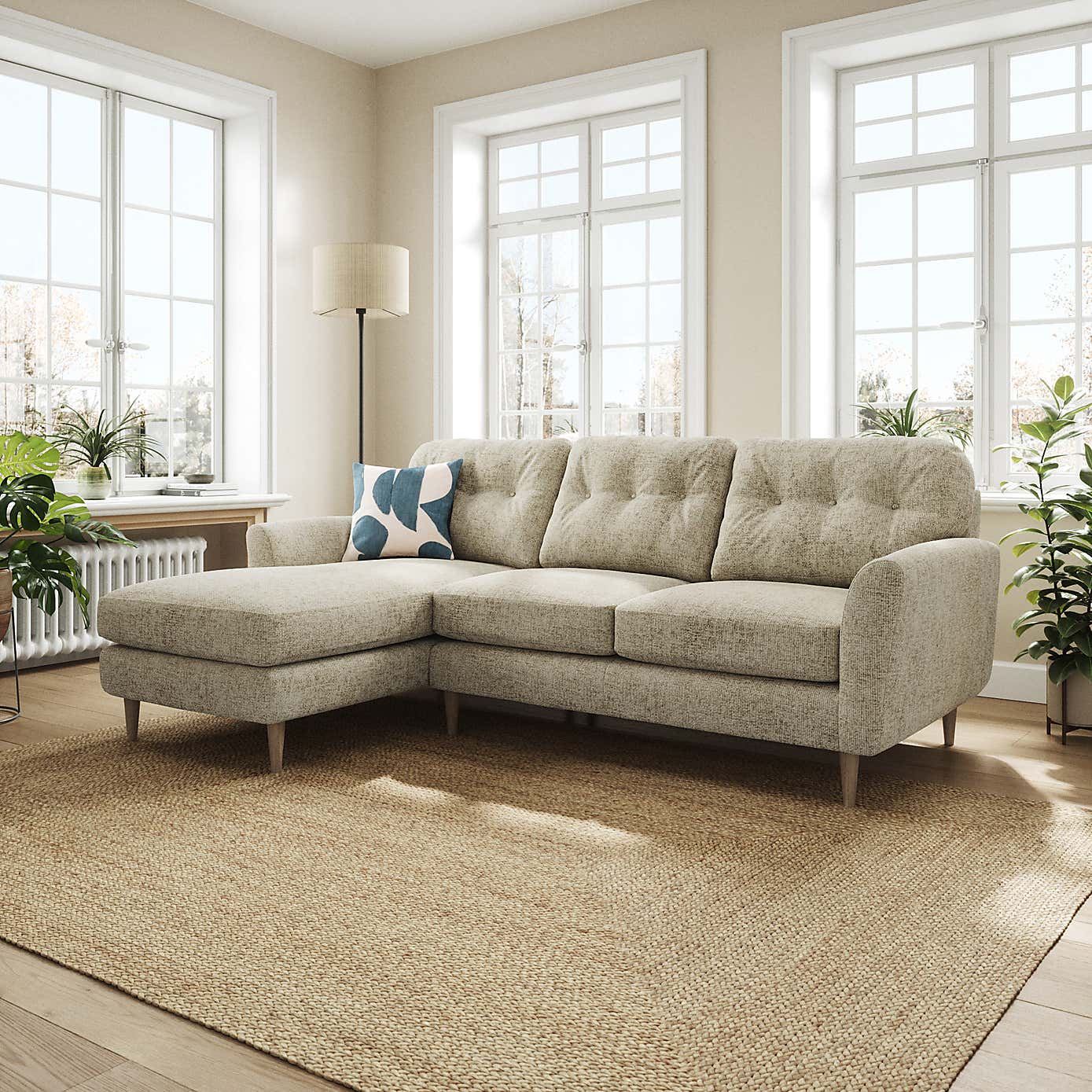 Sven Chunky Chenille Large Corner Chaise Sofa