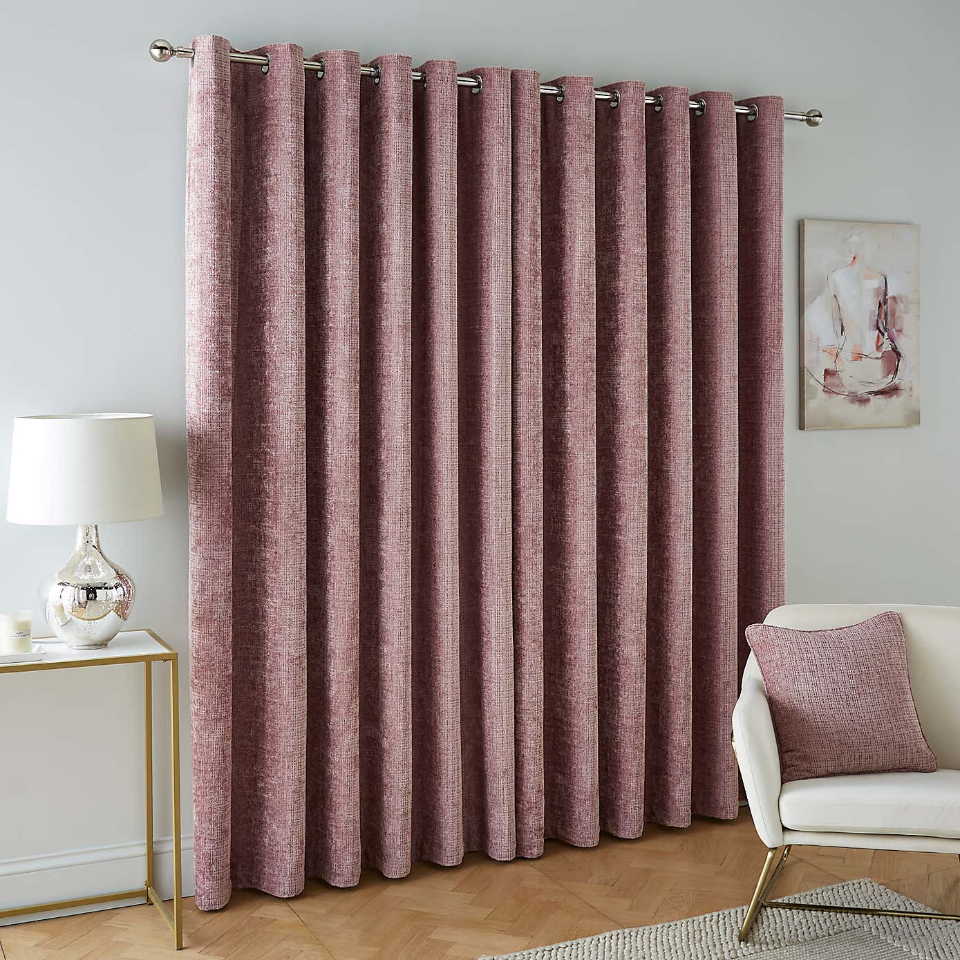 Cashton Chenille Heavyweight Eyelet Curtains