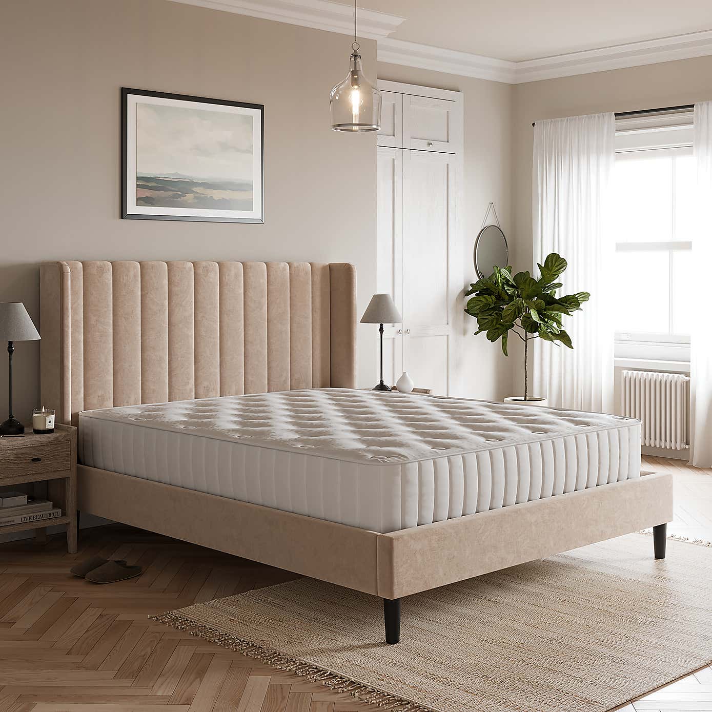 Alara Pleated Velvet Bed