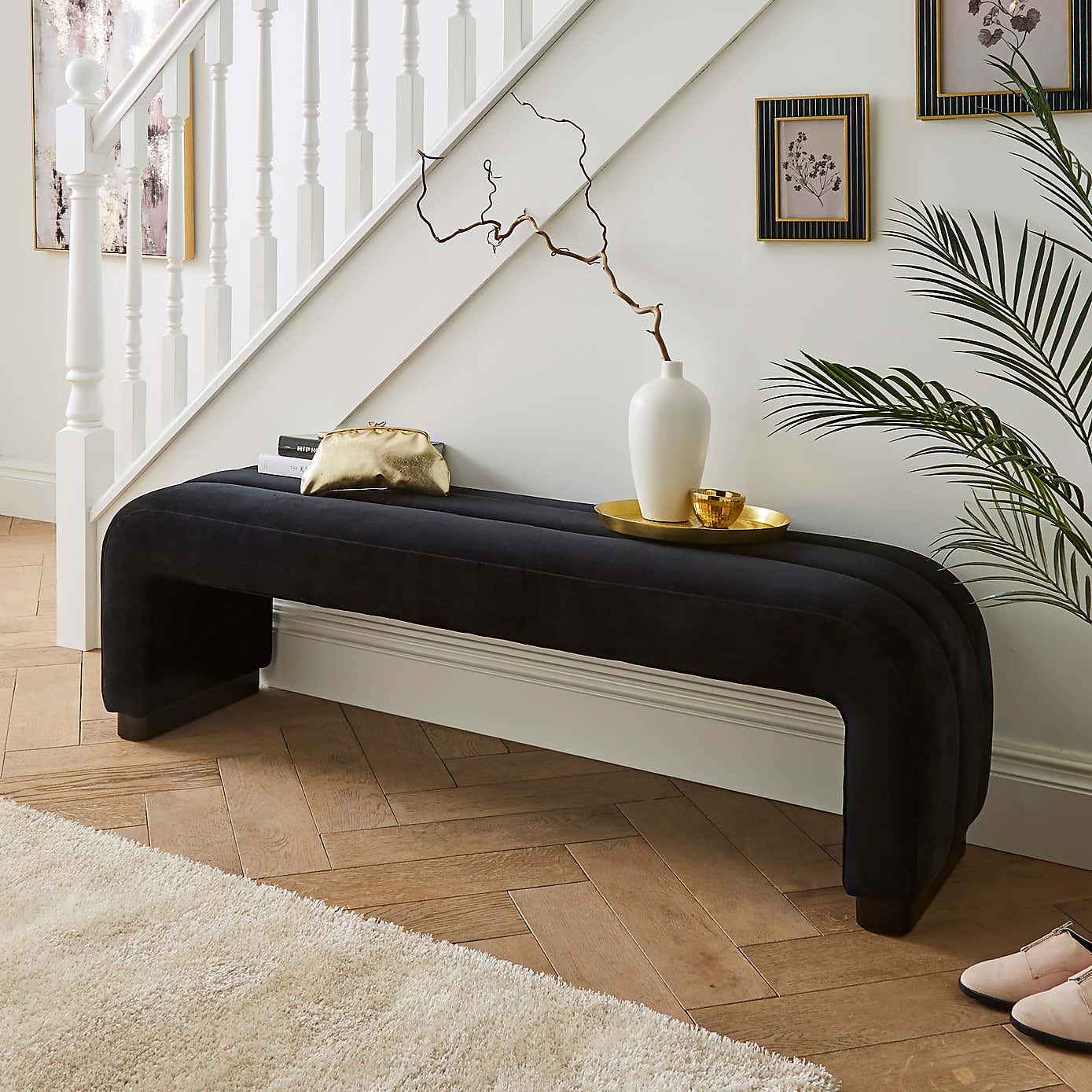 Lucilla Velvet Dining Bench