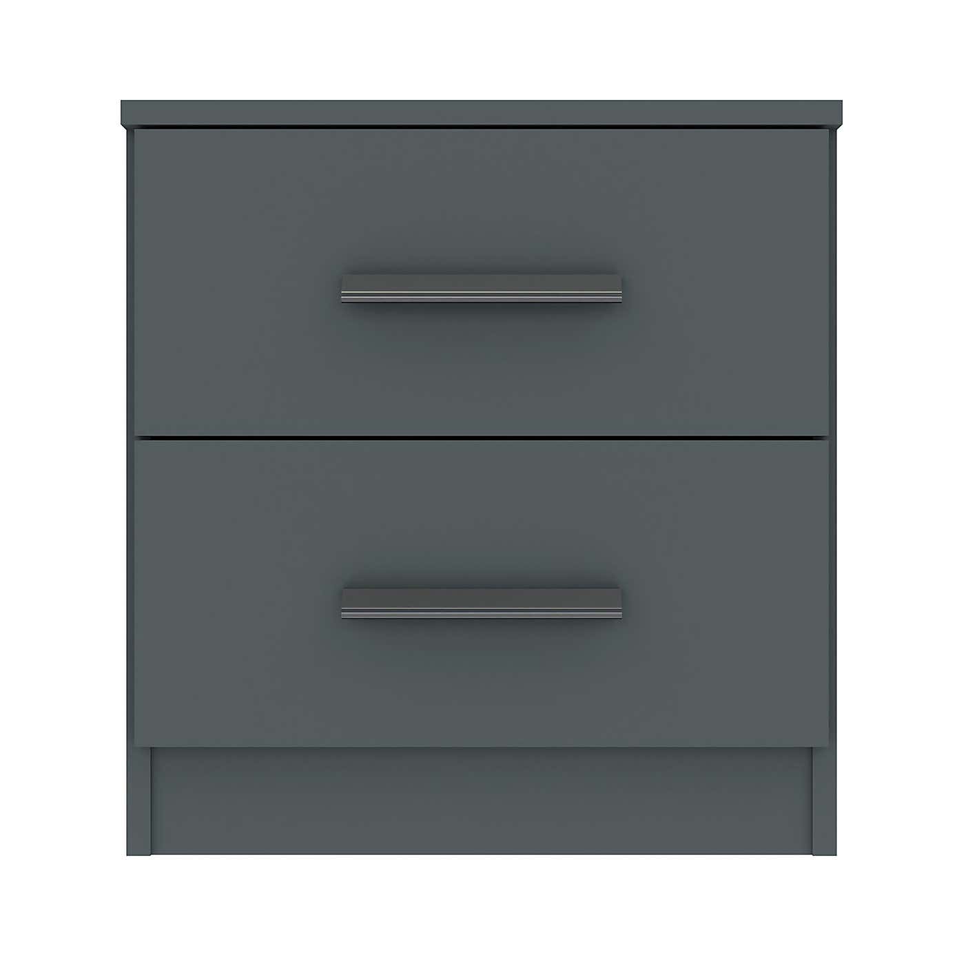 Norland 2 Drawer Bedside Anthracite