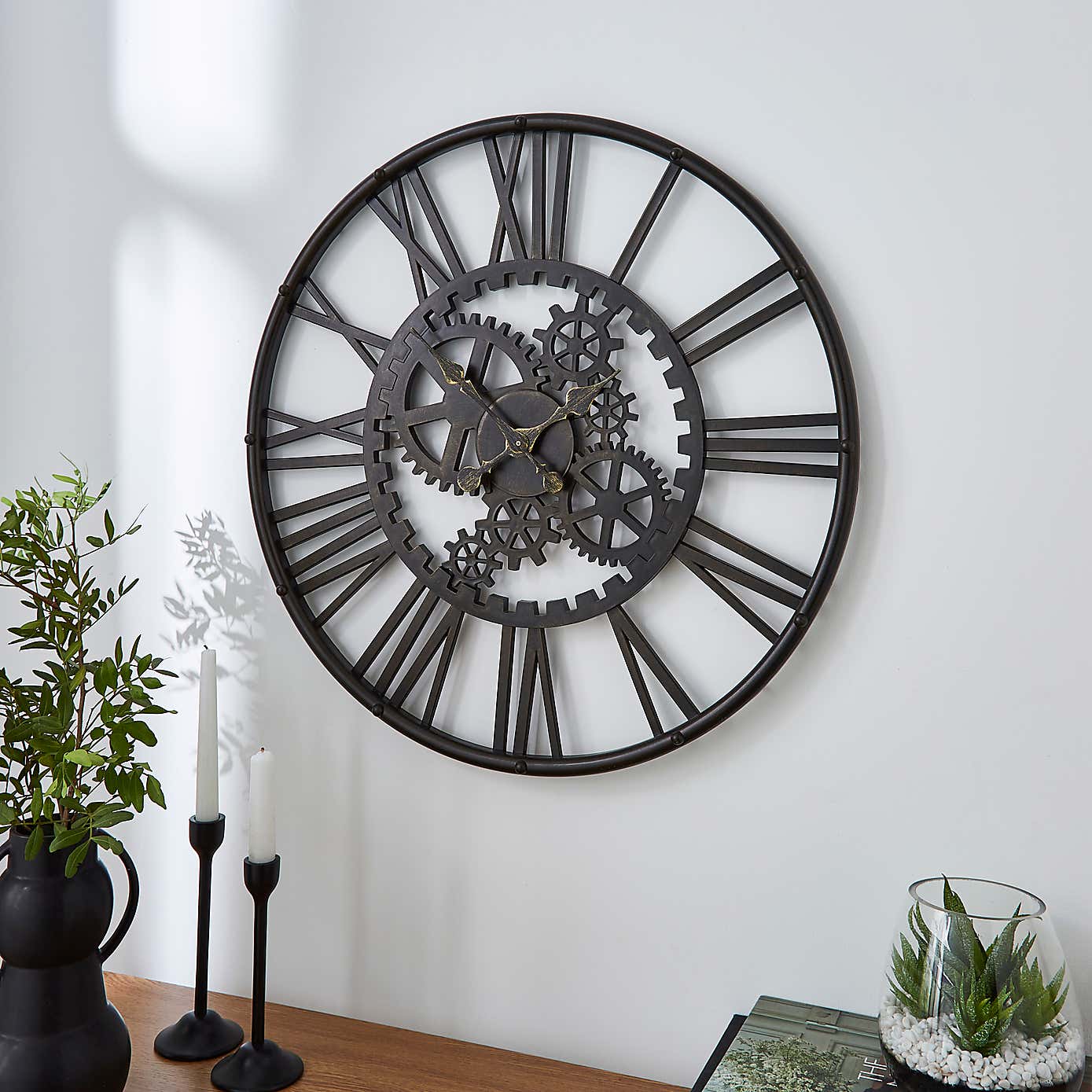 Indoor Outdoor Cogs Clock 60cm