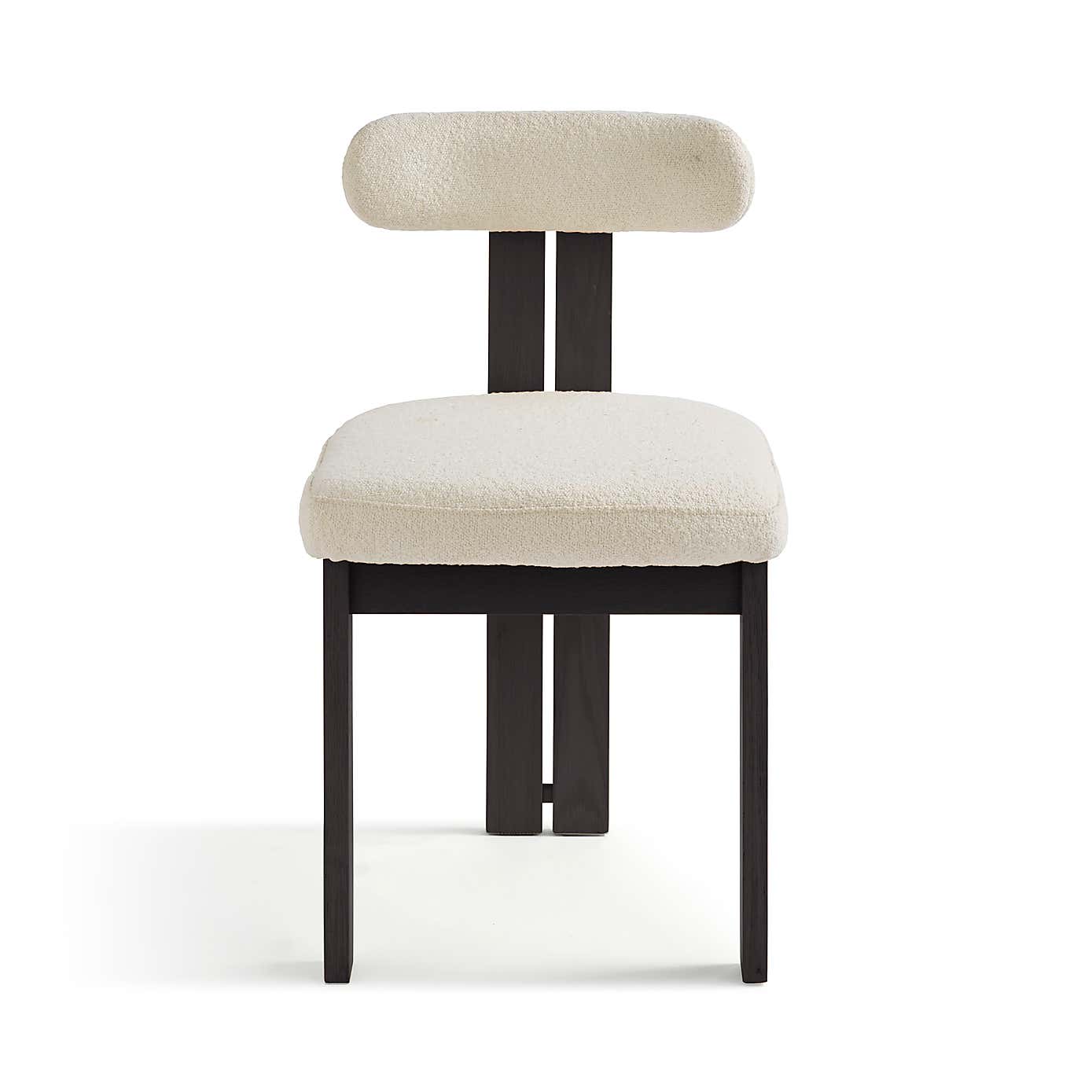 Lovato Dining Chair Stained Oak, Ivory Boucle