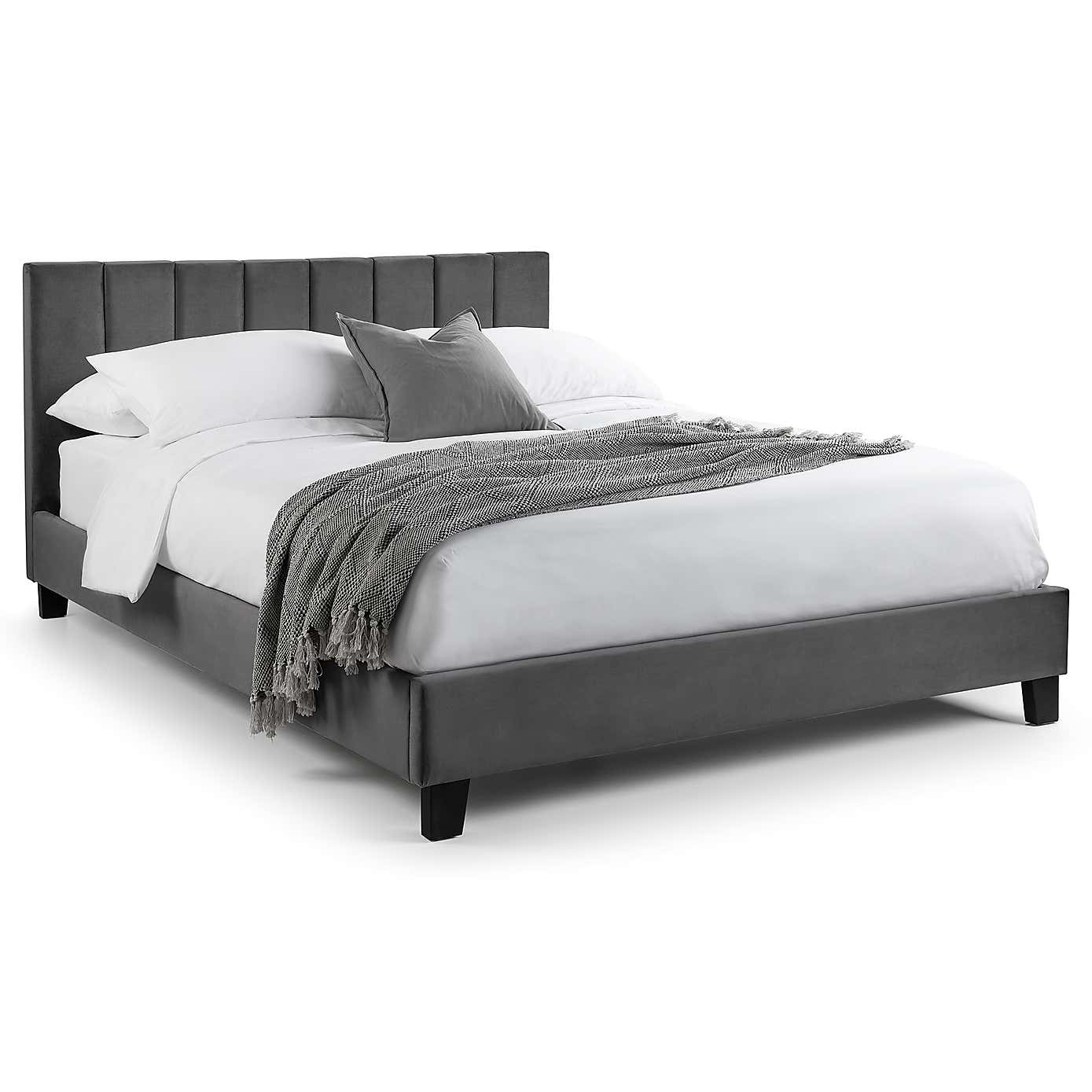 Rosa Velvet Bed In A Box, Grey