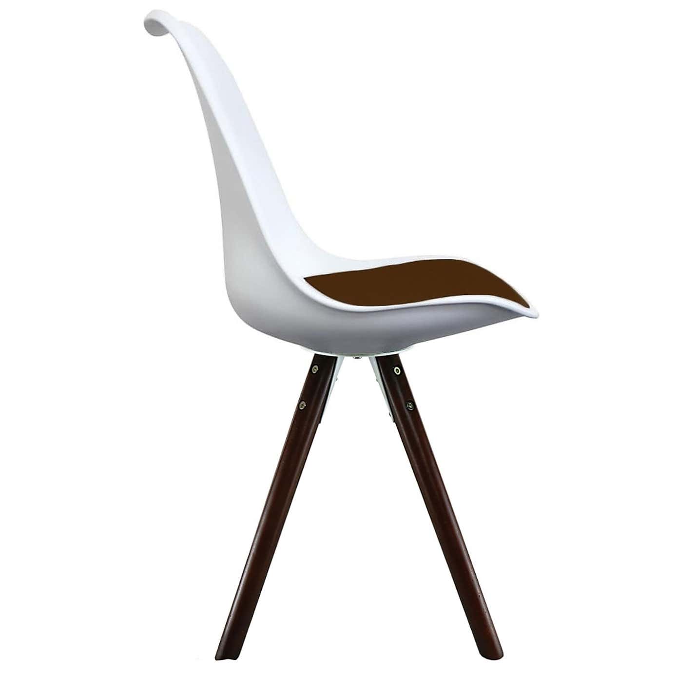 Fusion Living Soho White Plastic Dining Chair with Pyramid Legs