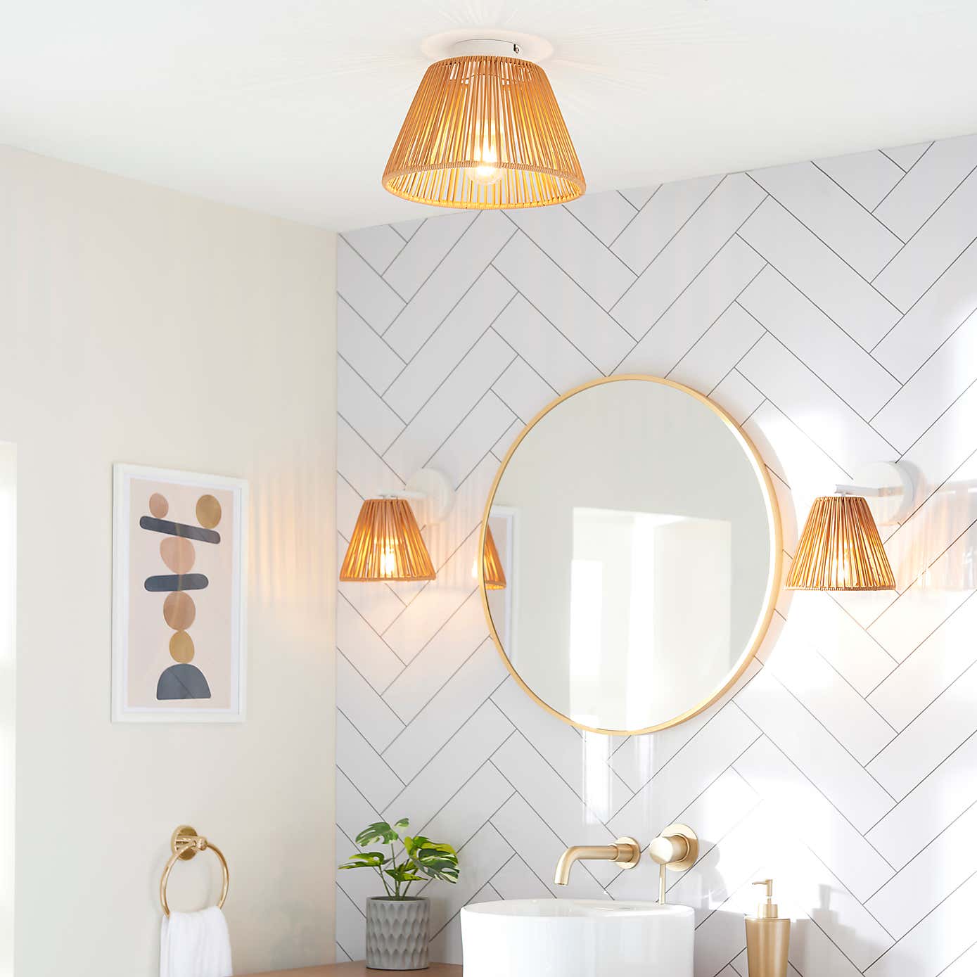 Kenia Rattan Outdoor Wall Light