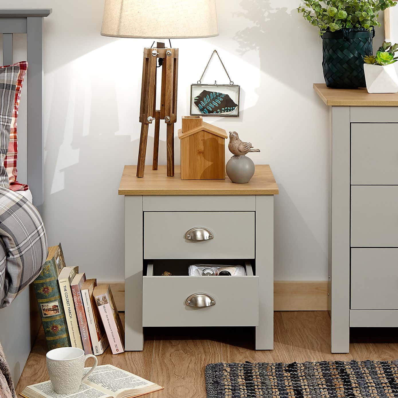 Lancaster 2 Drawer Bedside Table