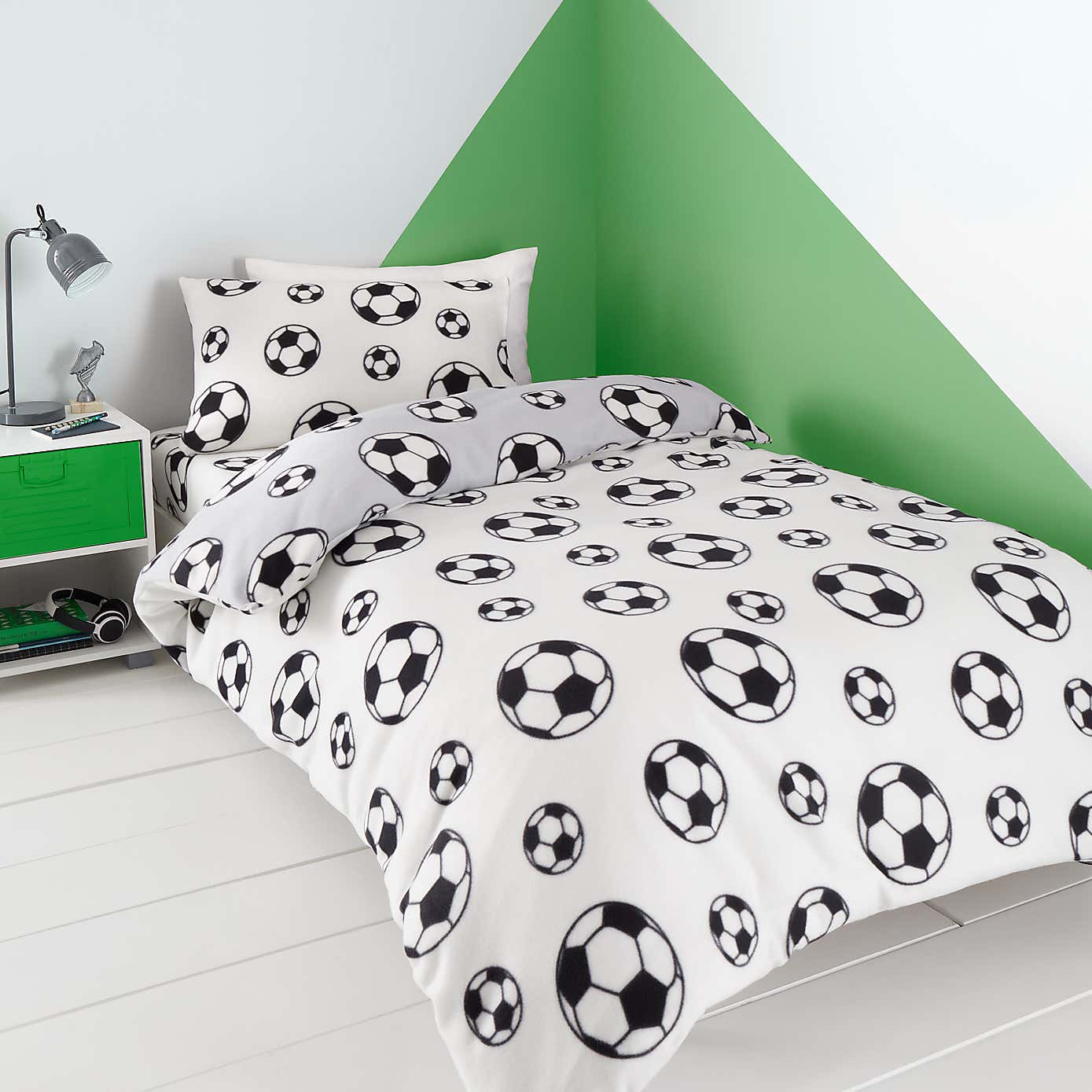 Catherine Lansfield Football Fleece Duvet Cover and Pillowcase Set