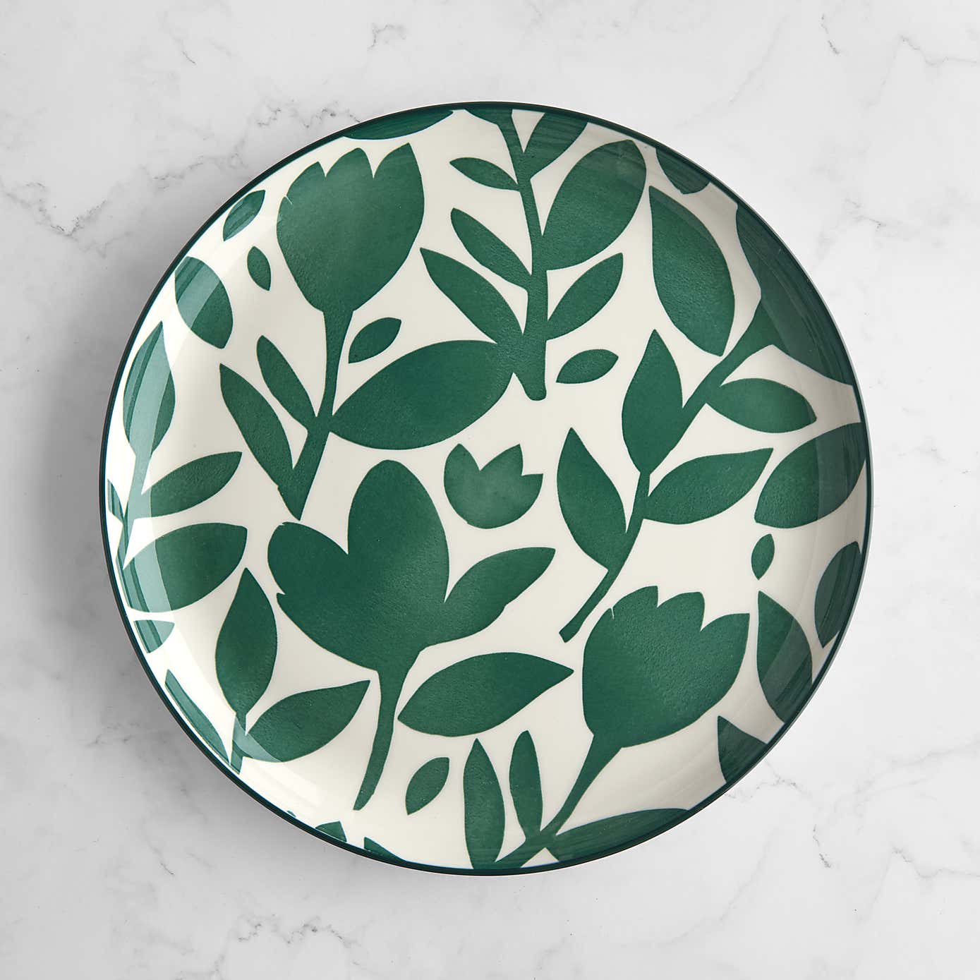 Elements Silhouette Green Glazed Stoneware Dinner Plate