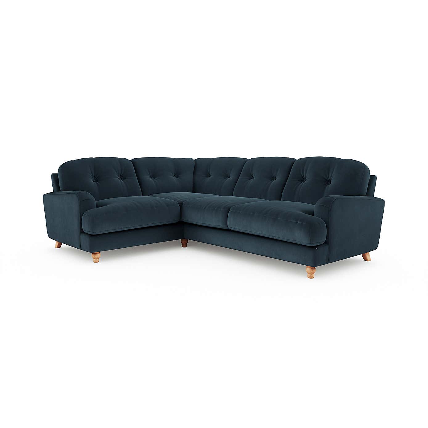 Martha Matte Plush Velvet Full Corner Sofa