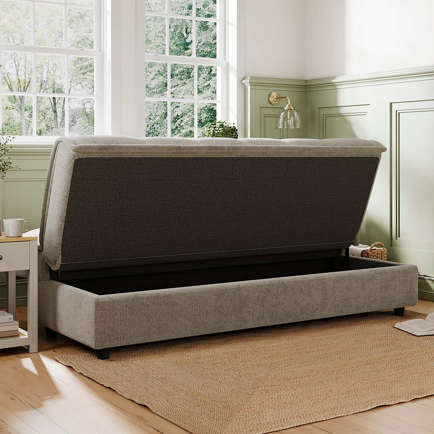 Emery Squish Soft Chenille Clic Clac Storage Sofa Bed