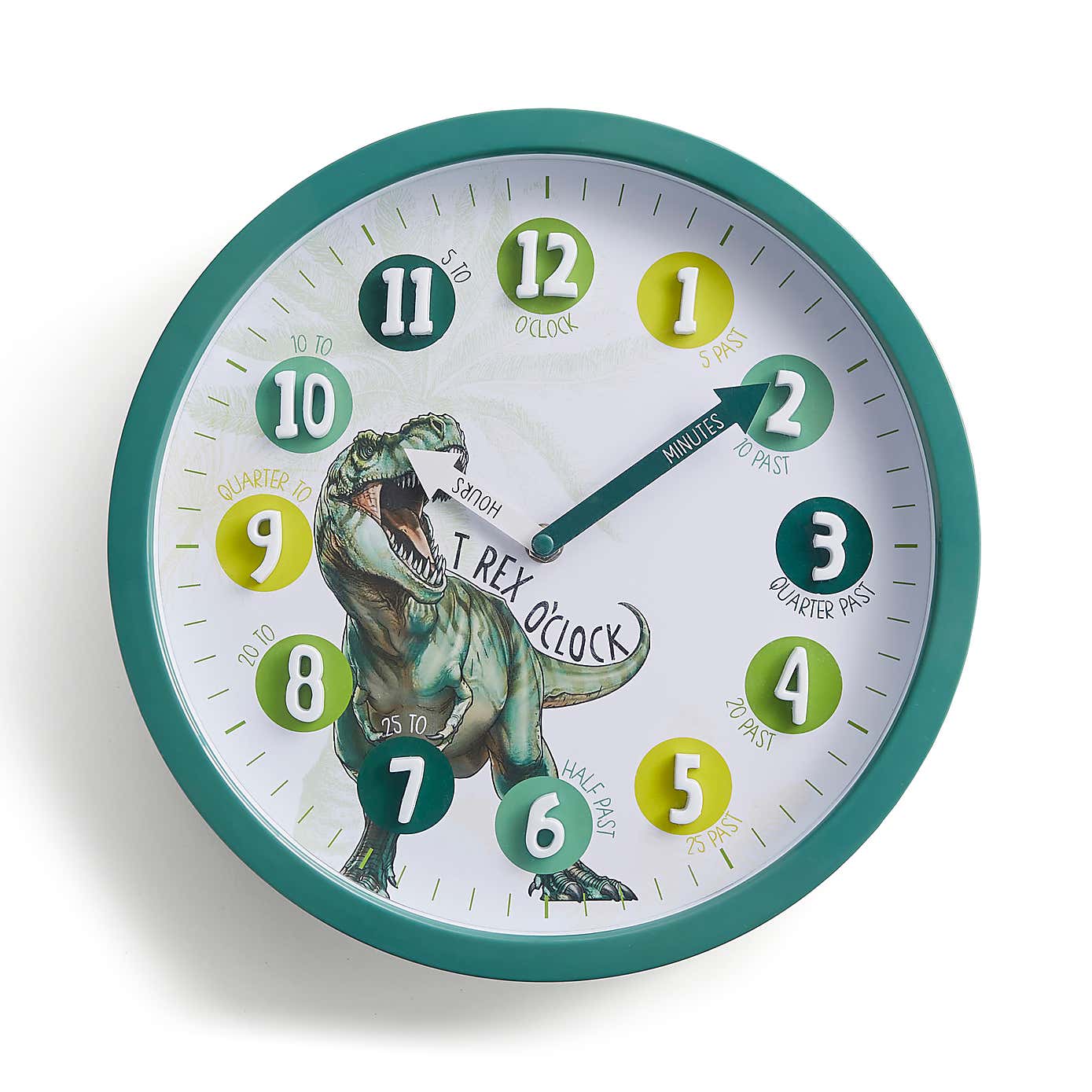 Kid's Dino Tell The Time Wall Clock