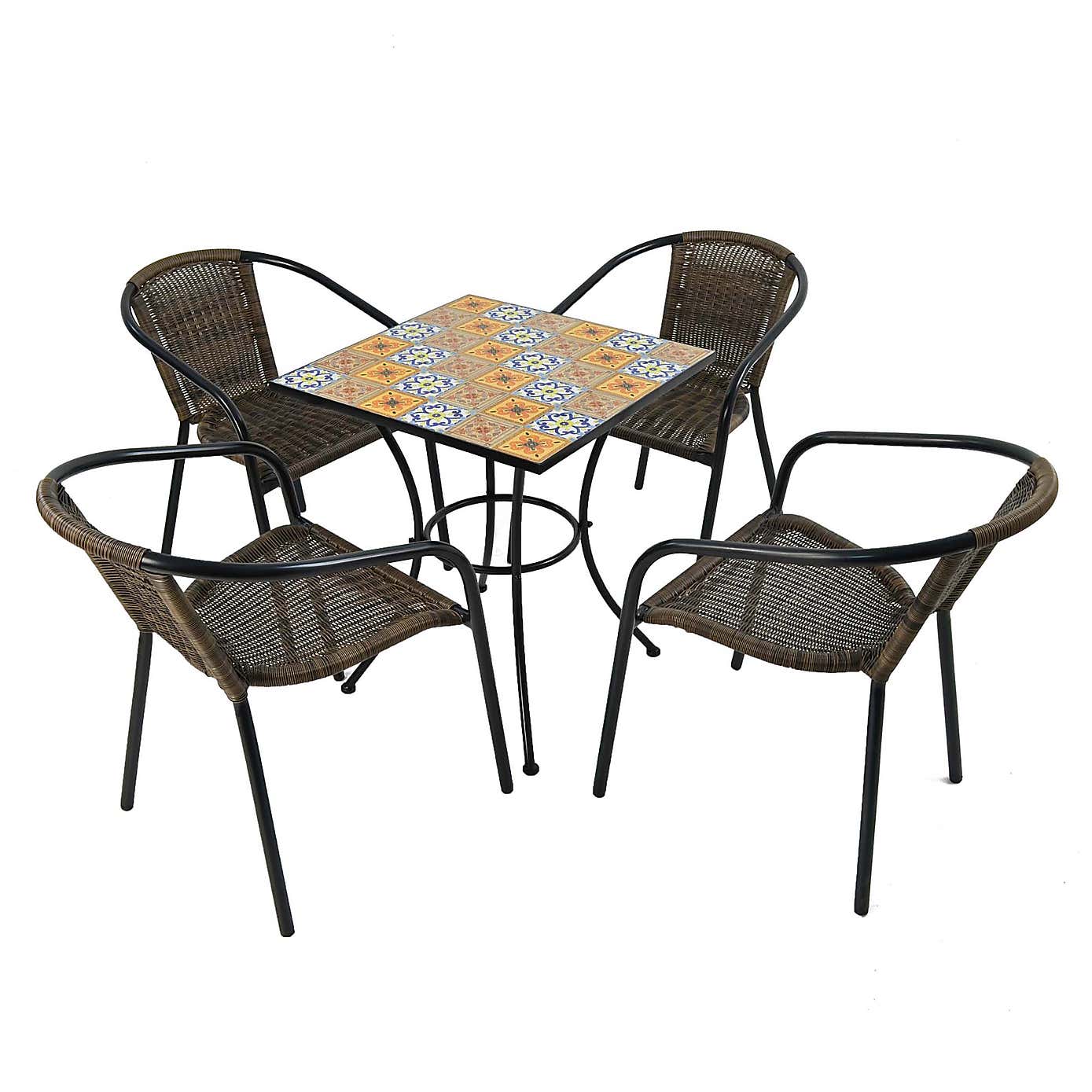 Summer Terrace Torrington Square Patio Table with 4 Springdale Chairs