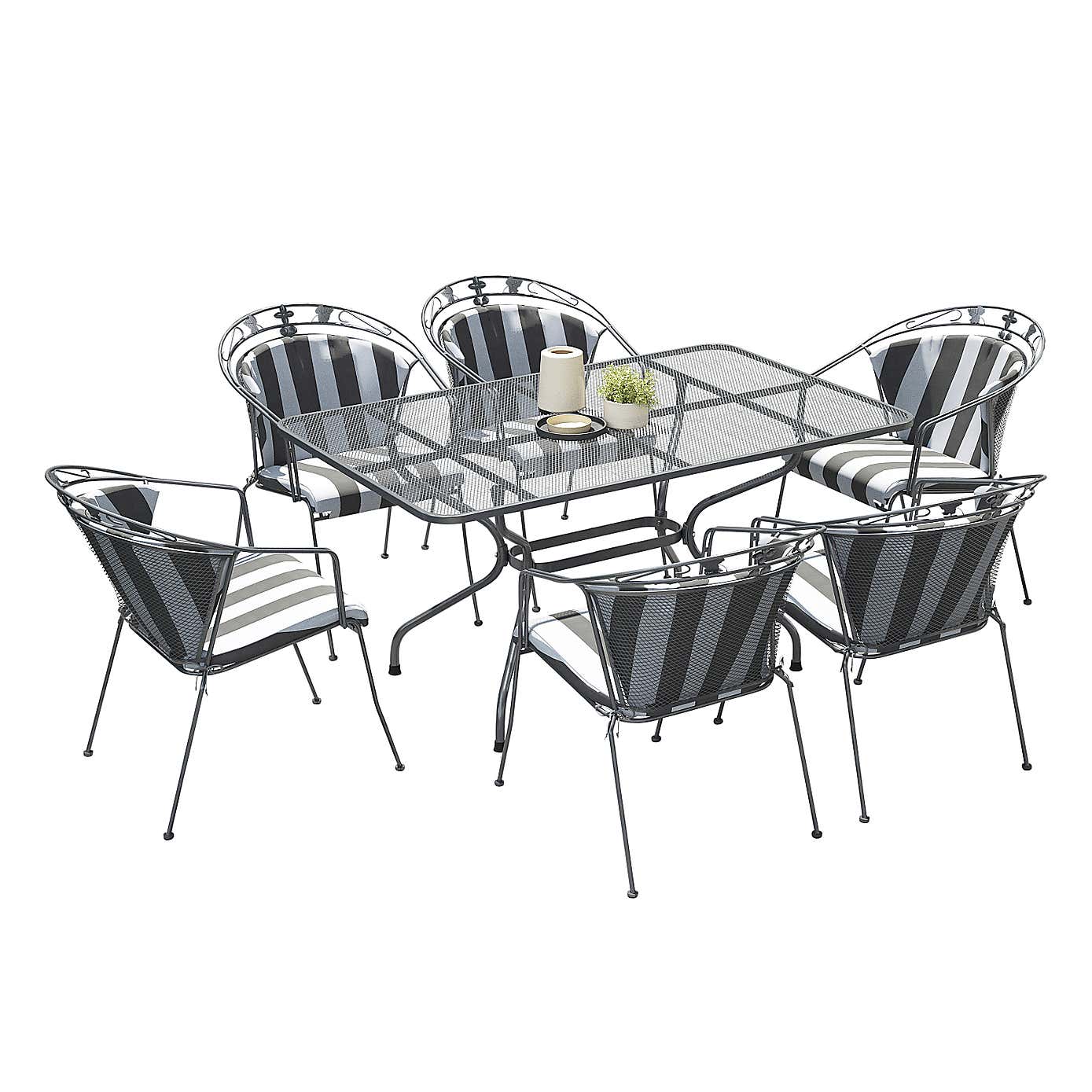 Pacific Lifestyle Elegance Rectangular 6 Seater Dining Set with Cushions