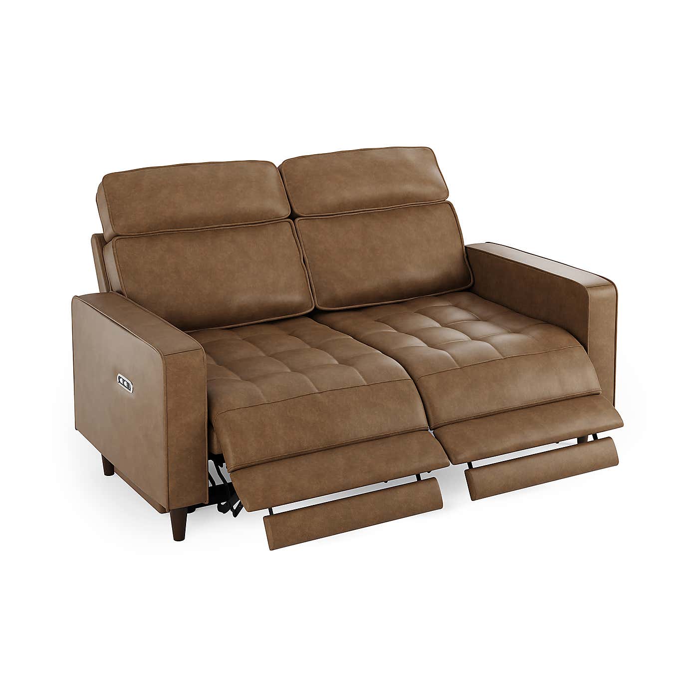 Zoe Faux Leather Power Recliner 3 Seater Sofa, Mocha
