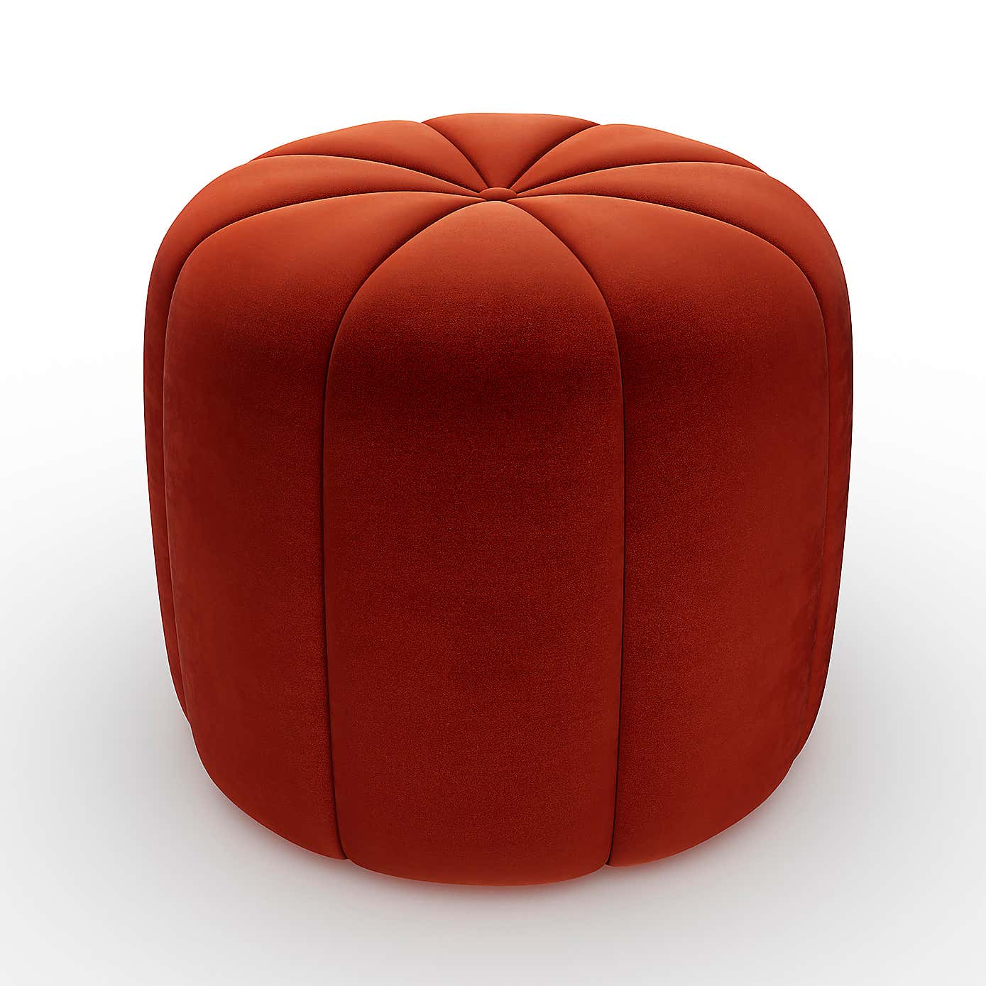 Pumpkin Velvet Footstool