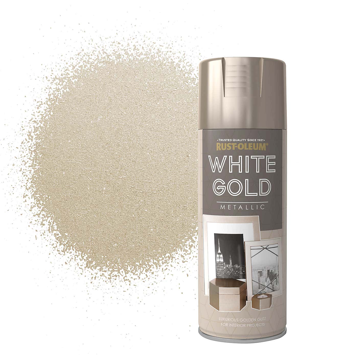 Rust-Oleum White Gold Metallic Spray Paint 400ml