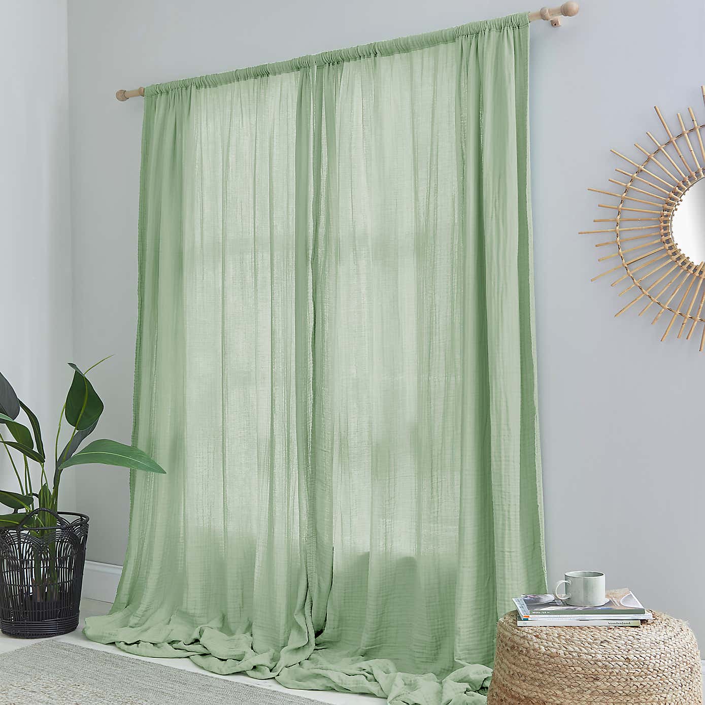 Cotton Muslin Eyelet Curtains