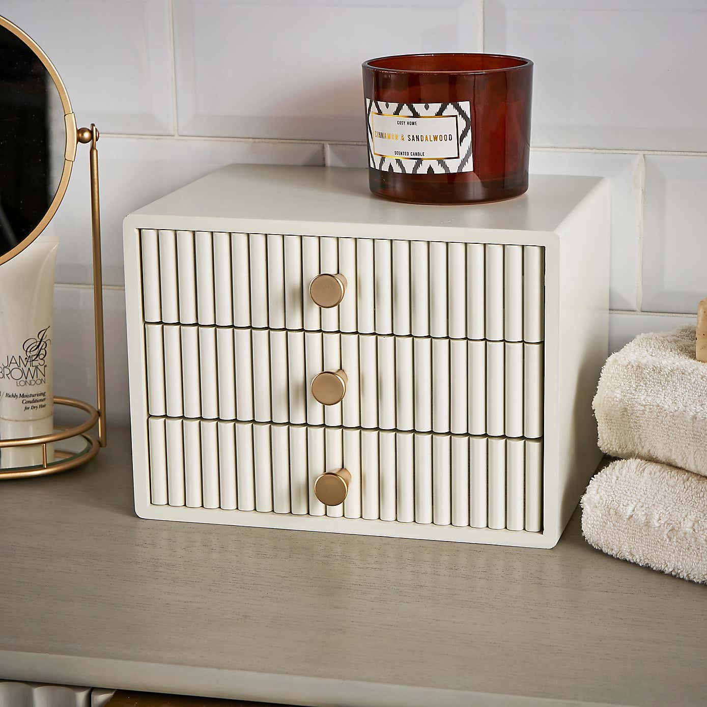 Modern Luxe Ribbed Desktop Storage