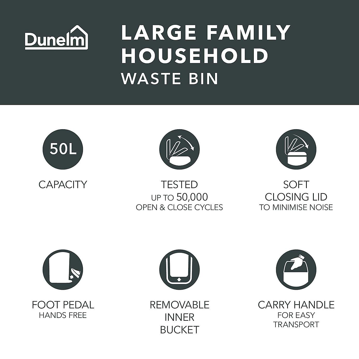 Retro Shape 50L Pedal Bin