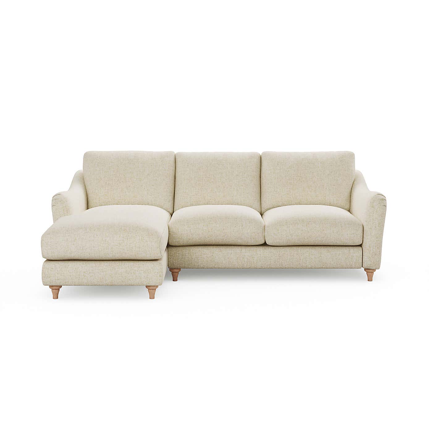 Hattie Slub Faux Linen Corner Chaise
