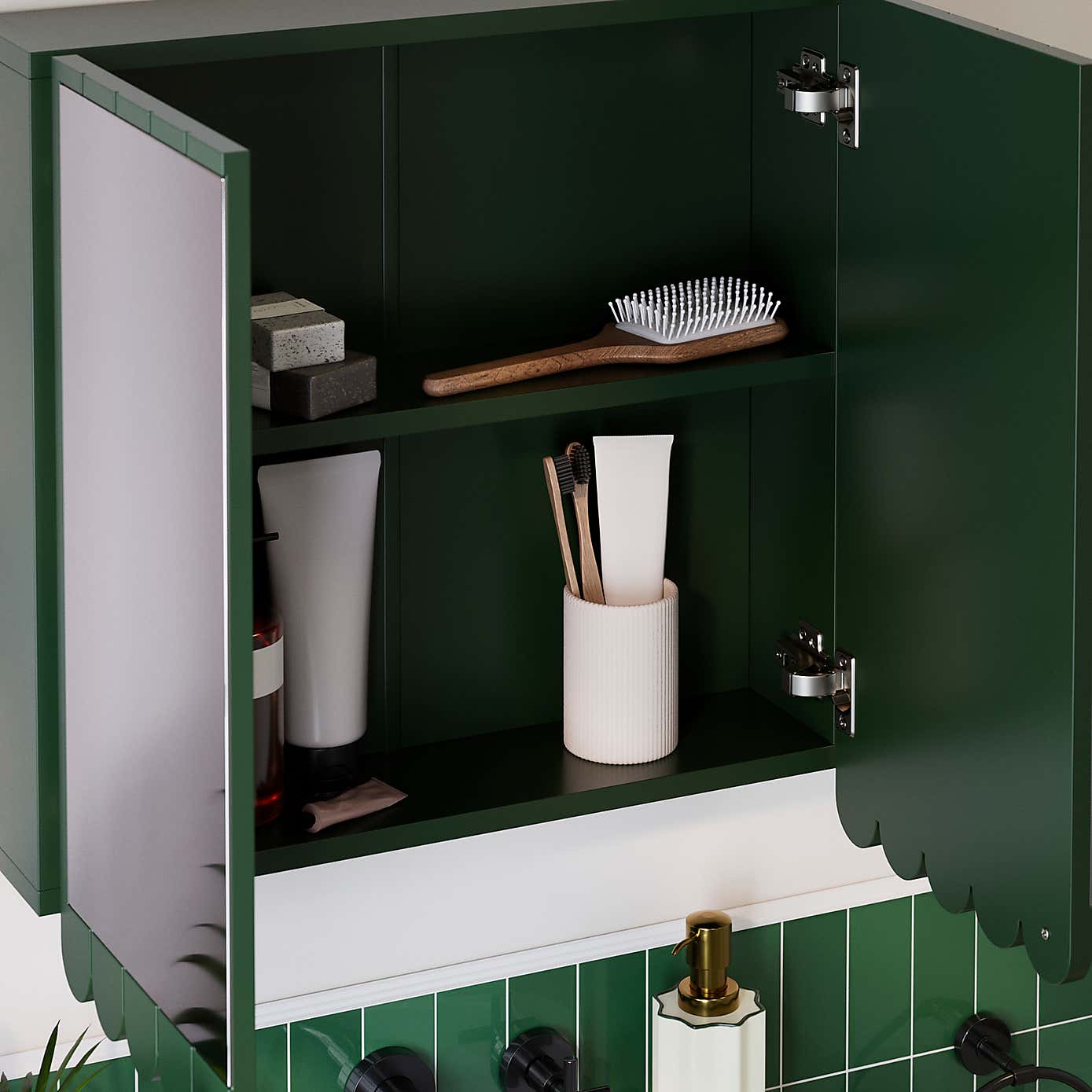 Scallop Mirror Wall Cabinet