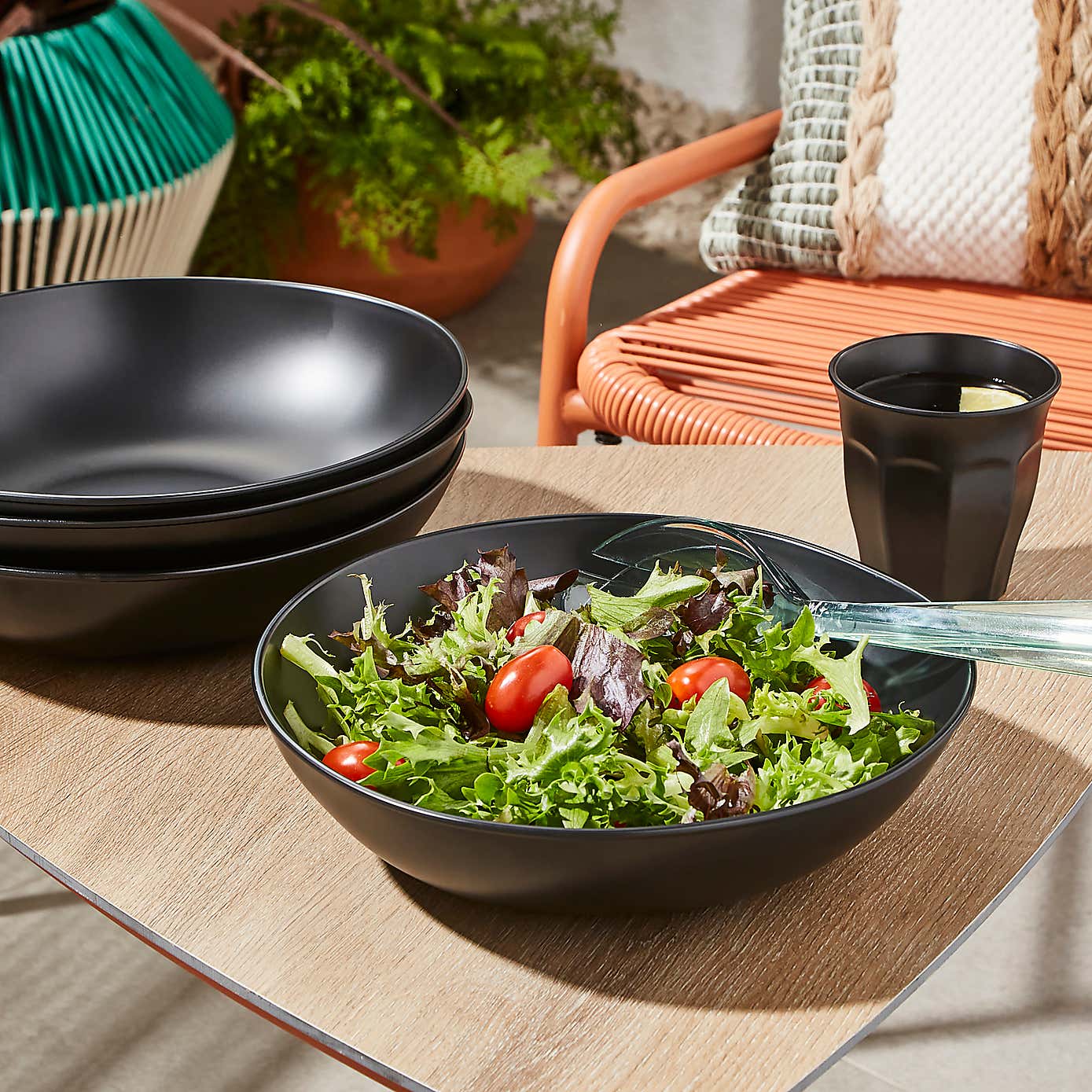 Organic Shape Serving Bowl Black