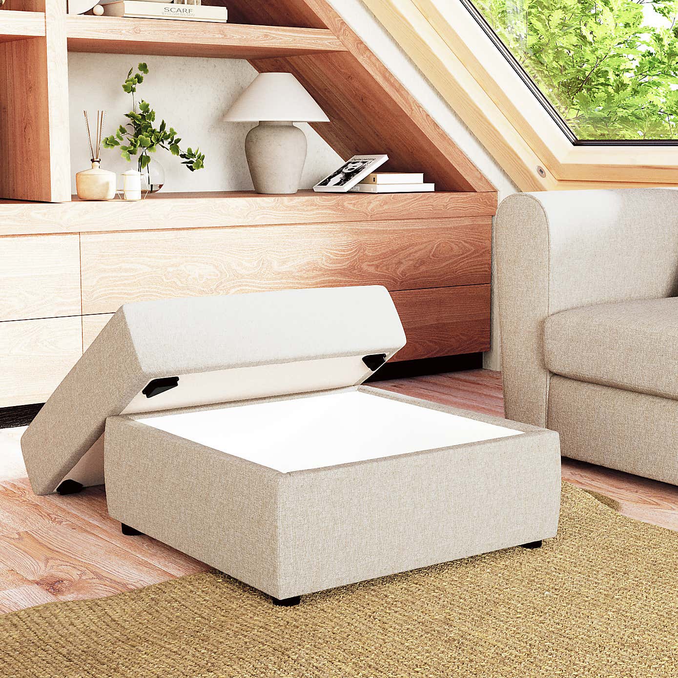 Square Soft Texture Storage Footstool