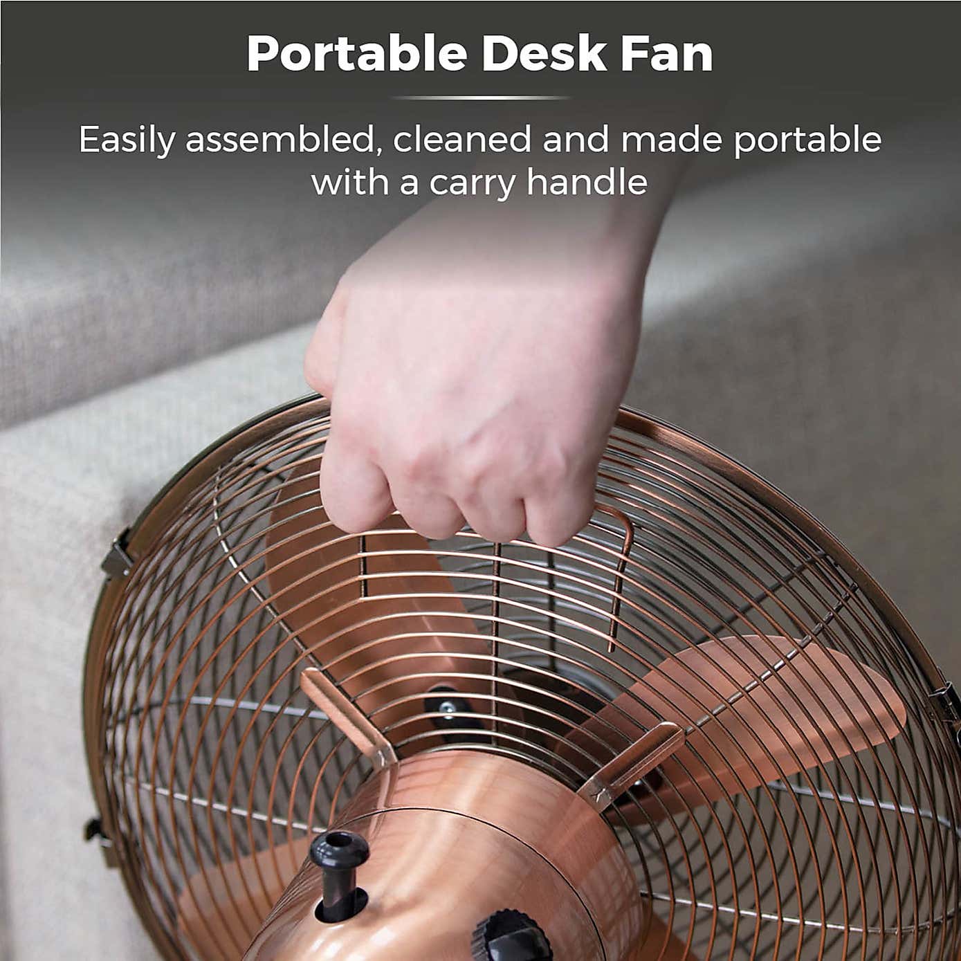 Tower Metal 12" Copper Desk Fan